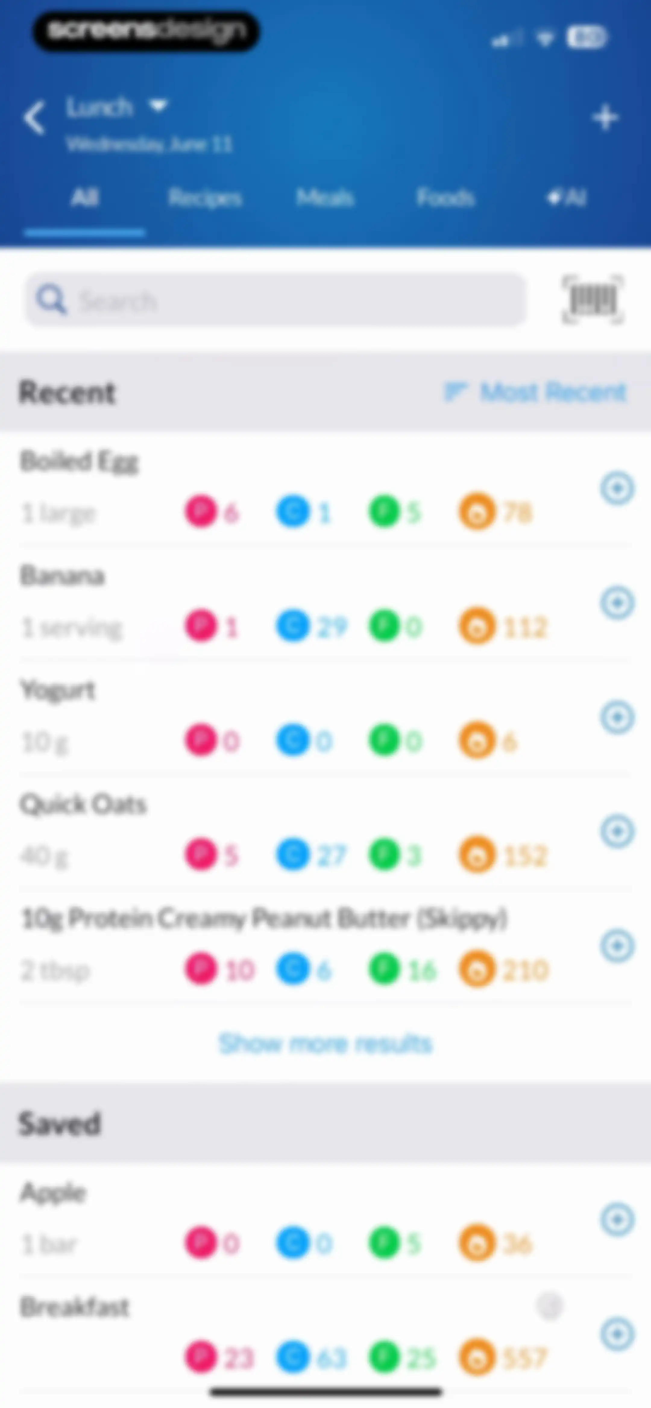 MacrosFirst - Macro Tracker screen 101