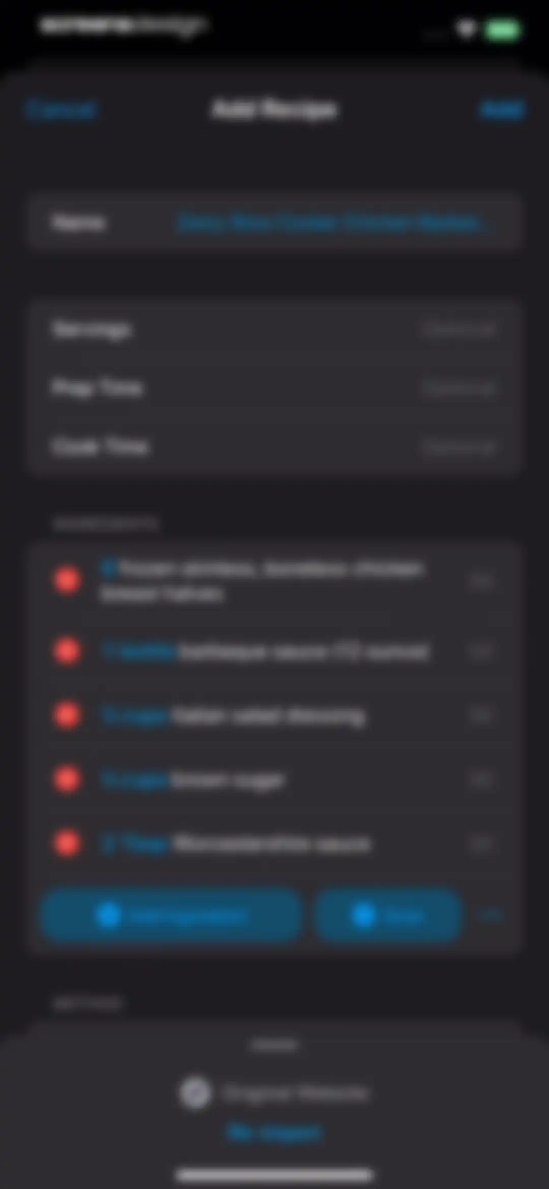 Crouton: Recipe Manager screen 6