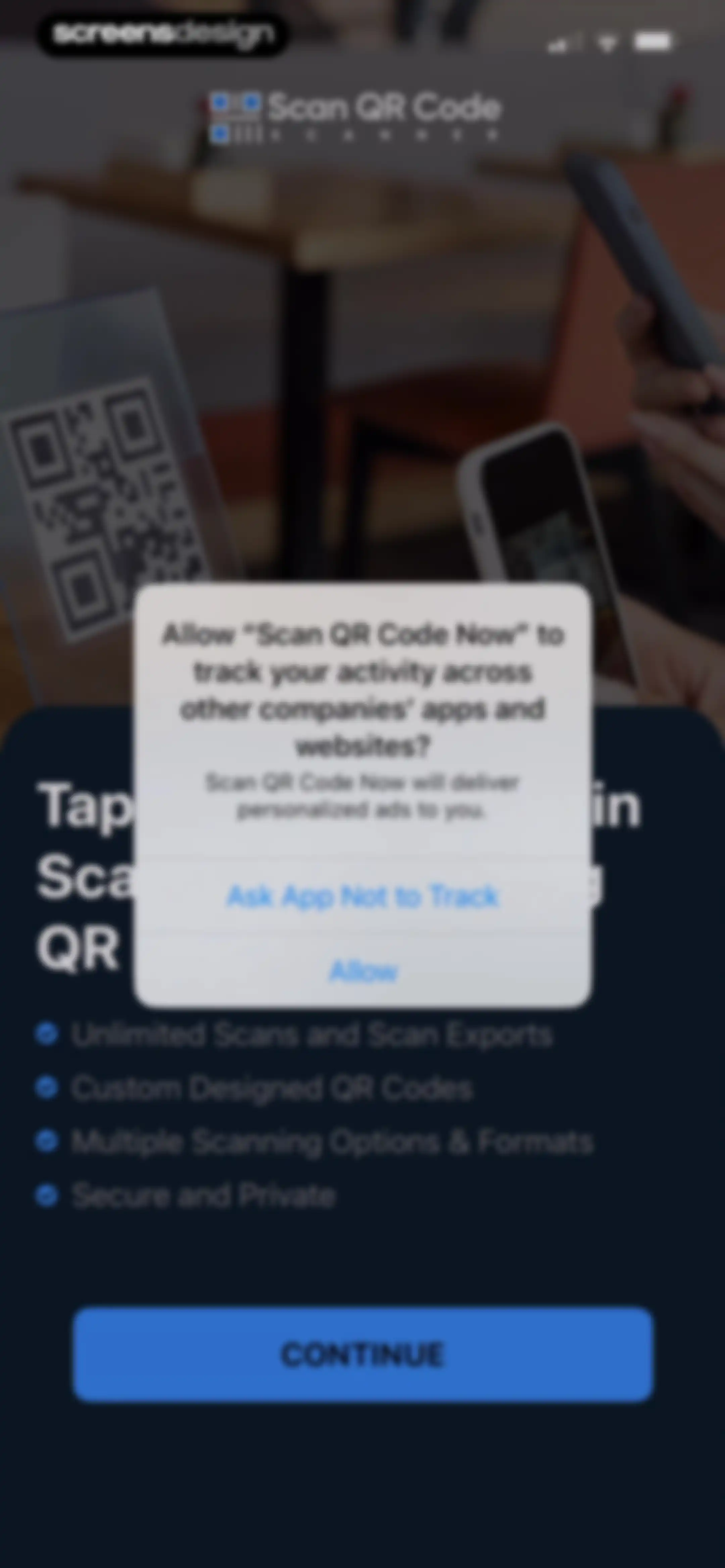 Scan QR Code Now screen 1