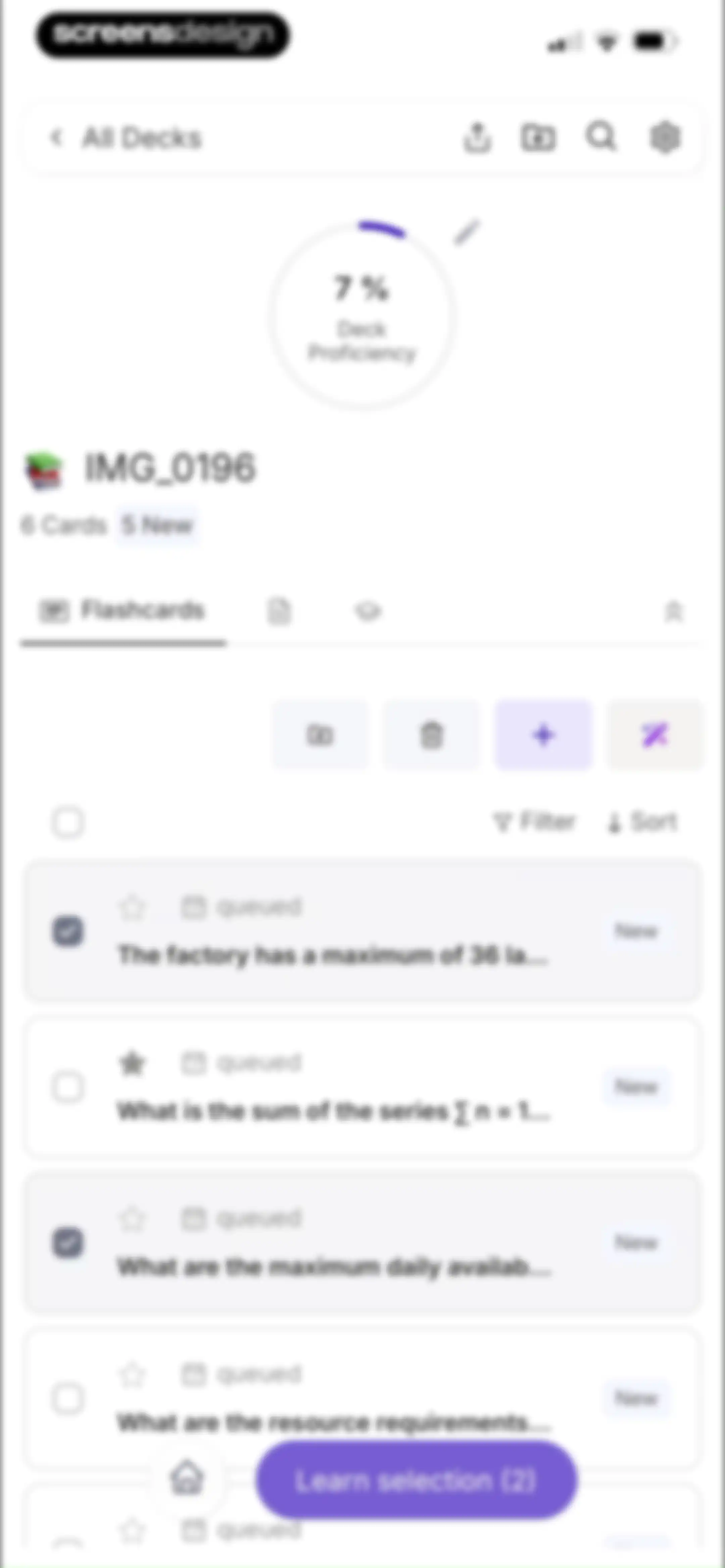 Retain Cards: AI Flashcards screen 73