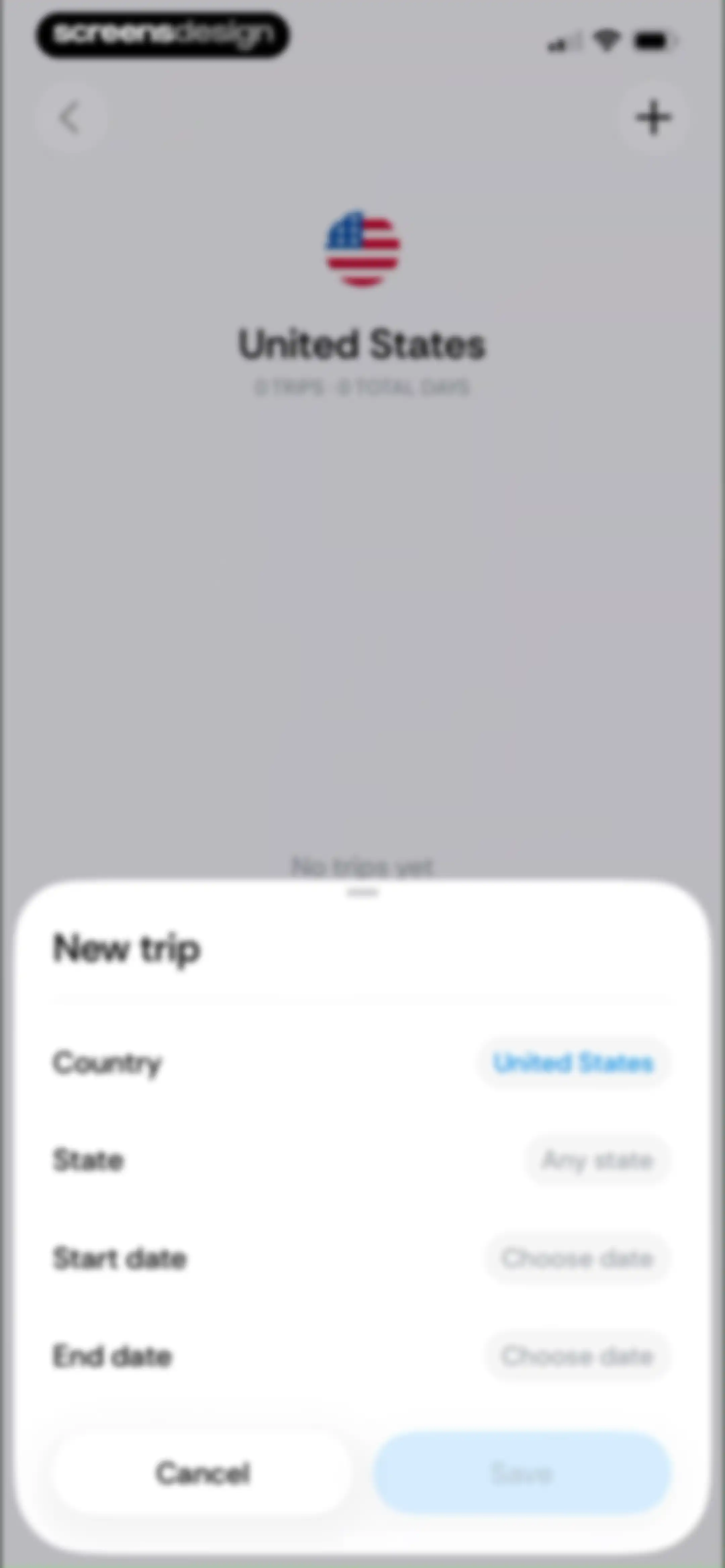 Country Days Tracker: Bounded screen 29
