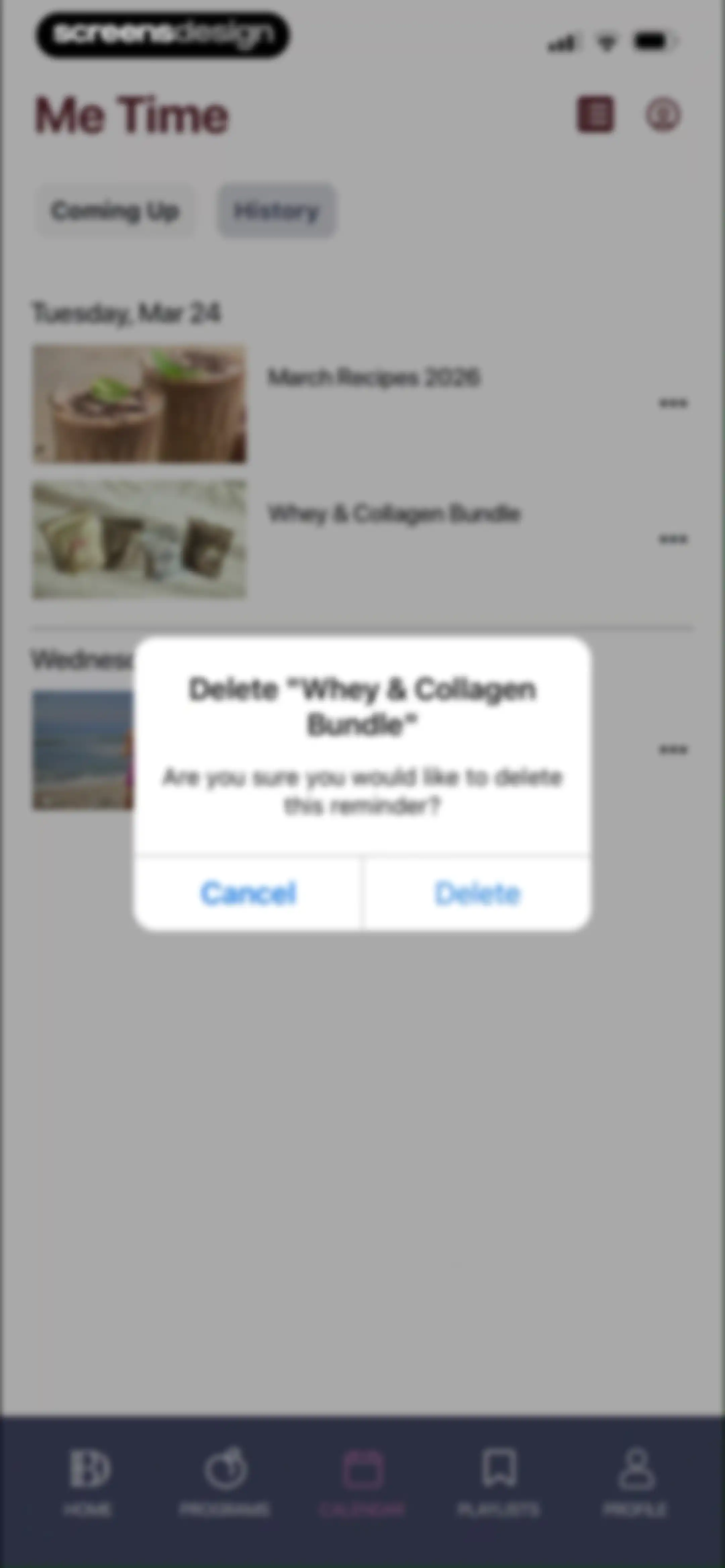 Barre Definition screen 86