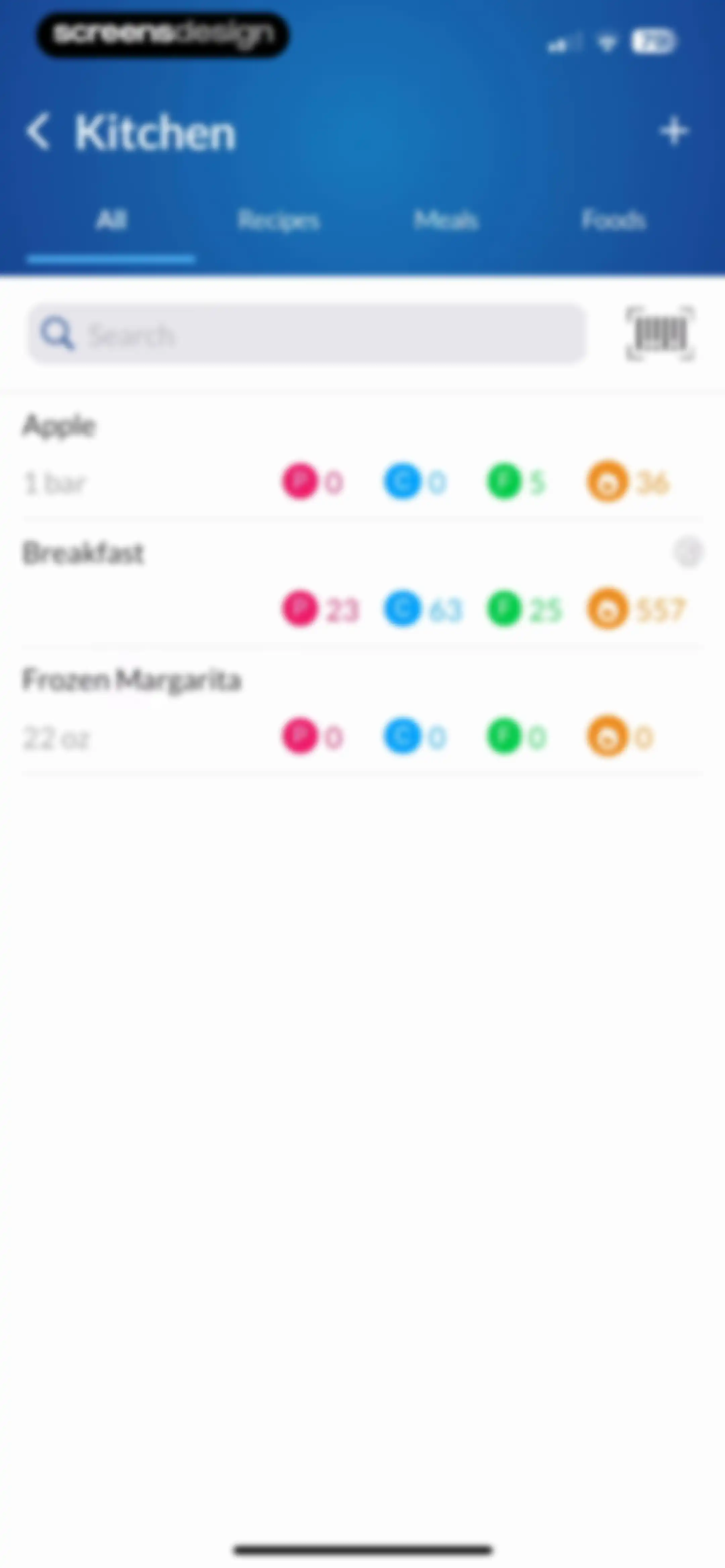 MacrosFirst - Macro Tracker screen 130