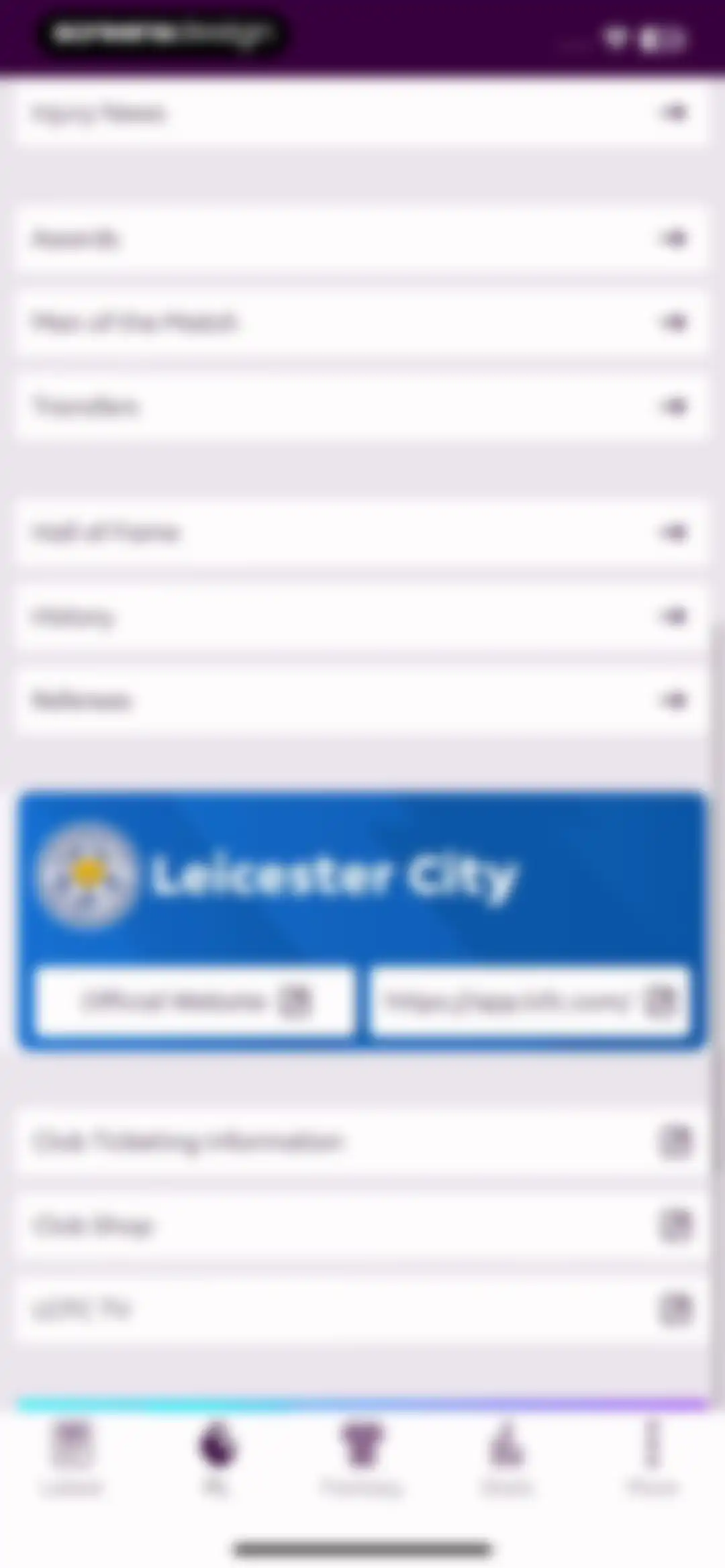 Premier League - Scores, News screen 103
