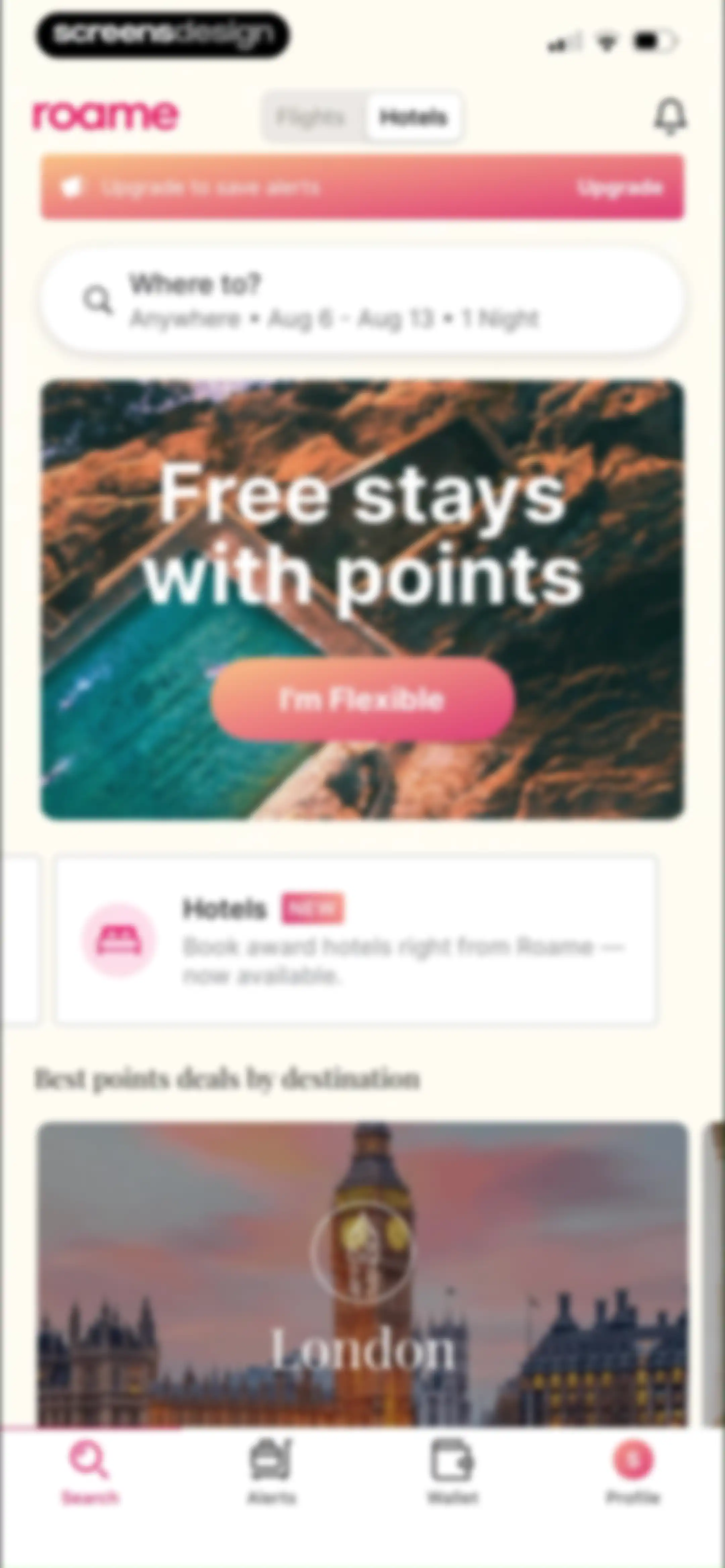 Roame - Award Travel screen 45
