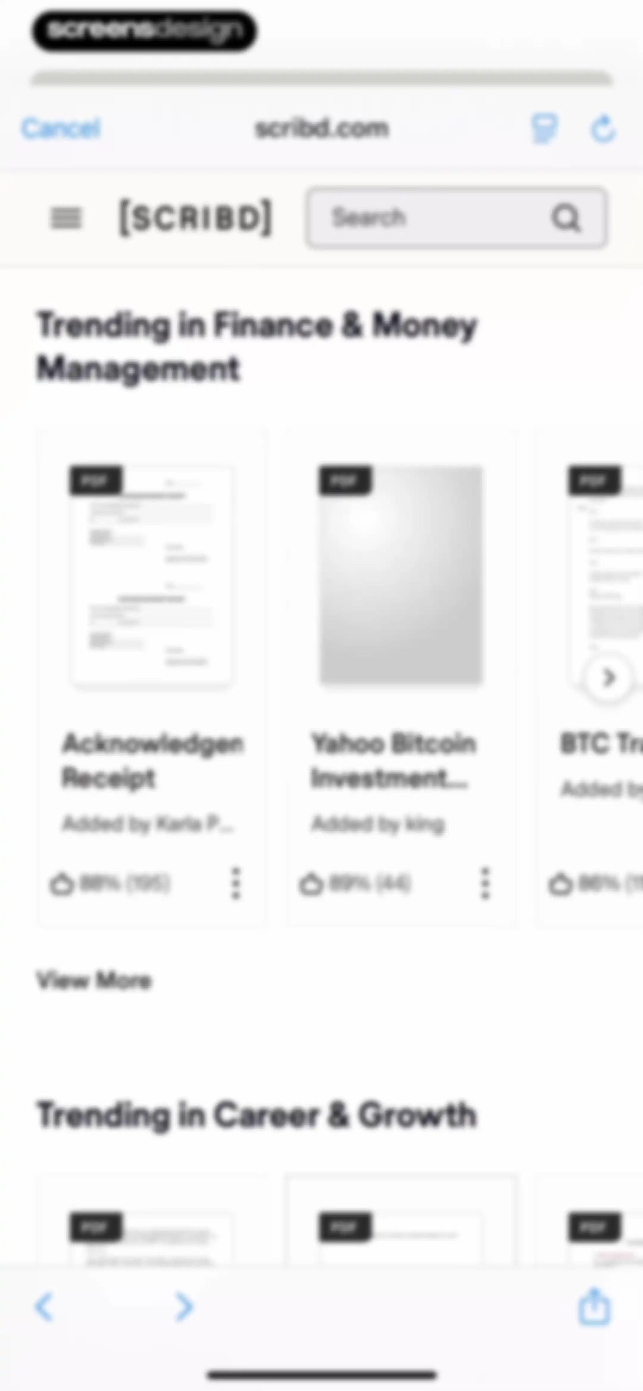 Scribd: 170M+ documents screen 12