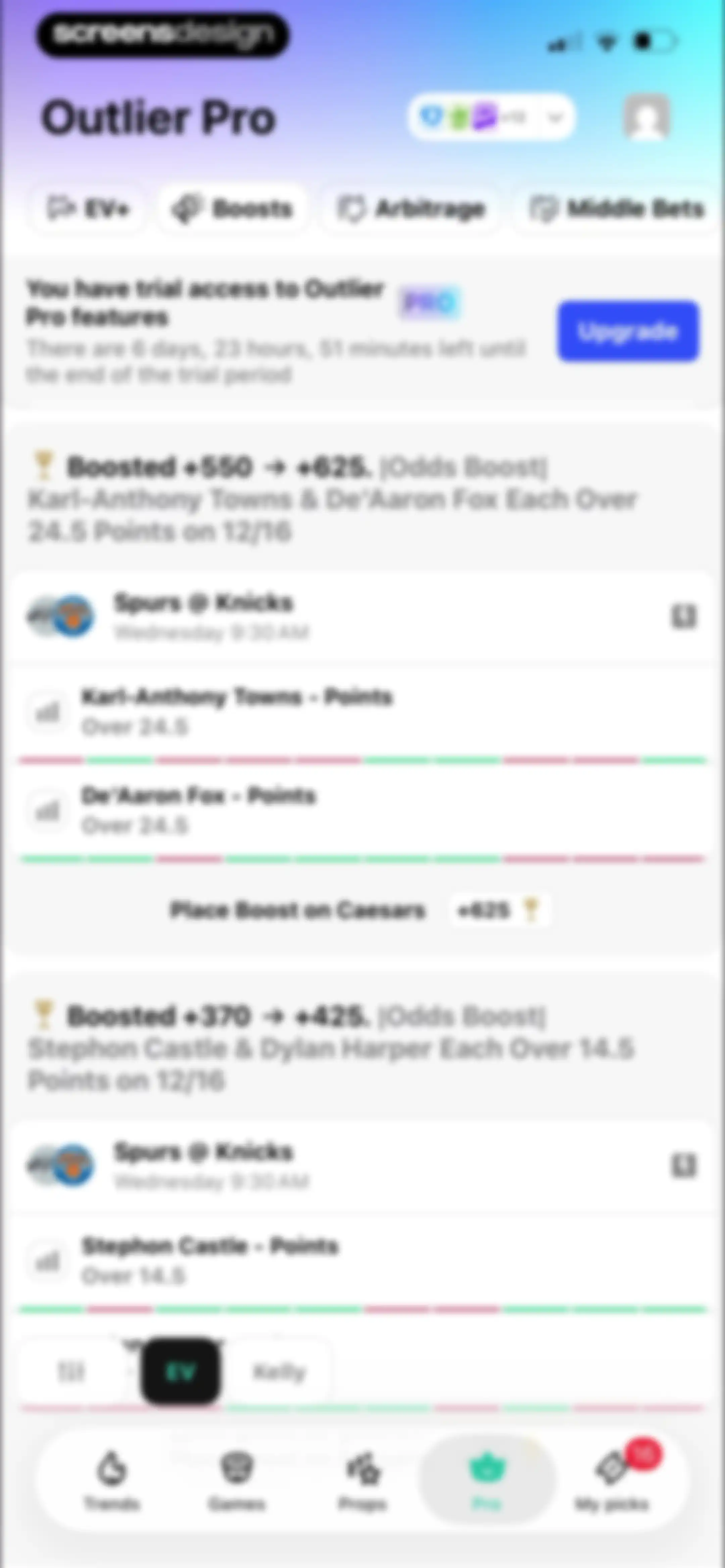 Outlier: Smart Sports Betting screen 100