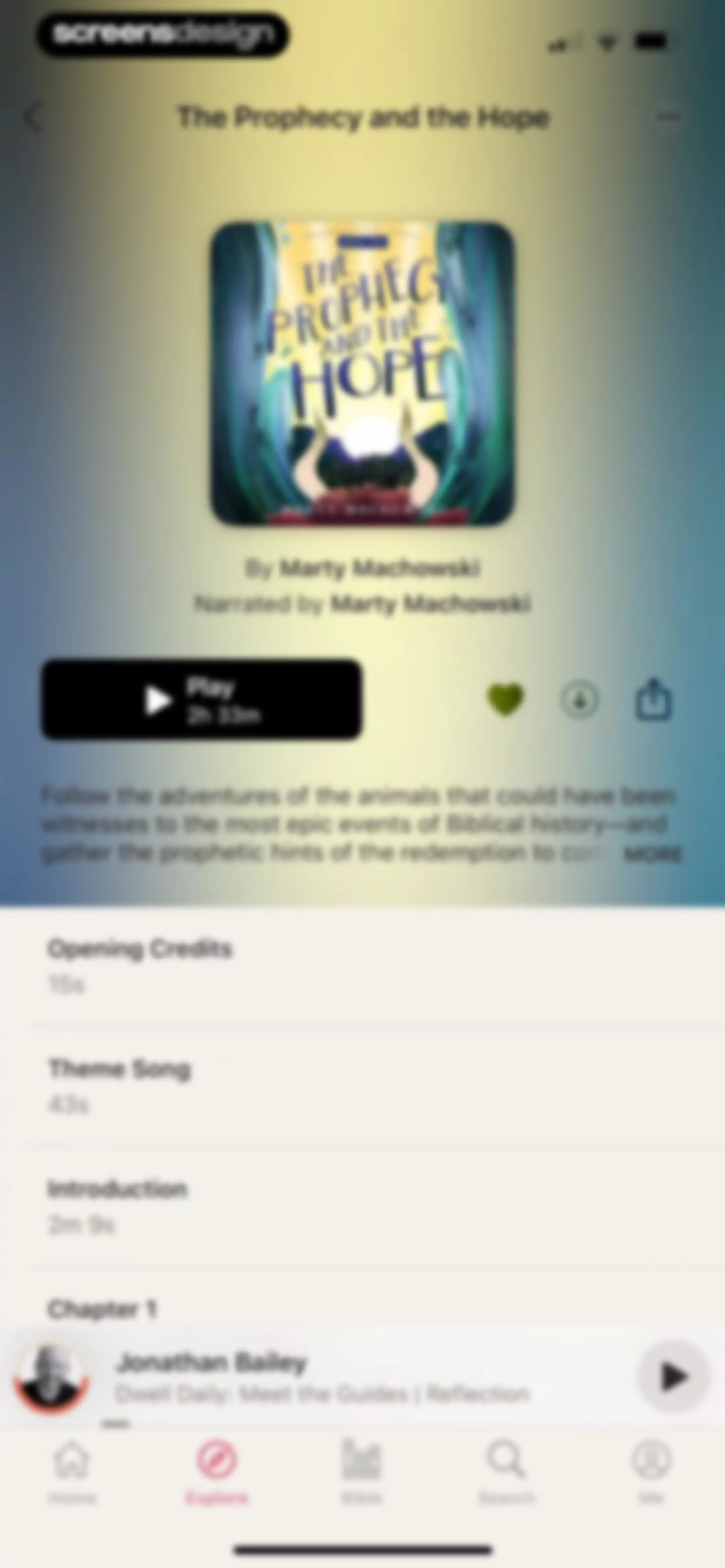 Dwell: Audio Bible screen 68