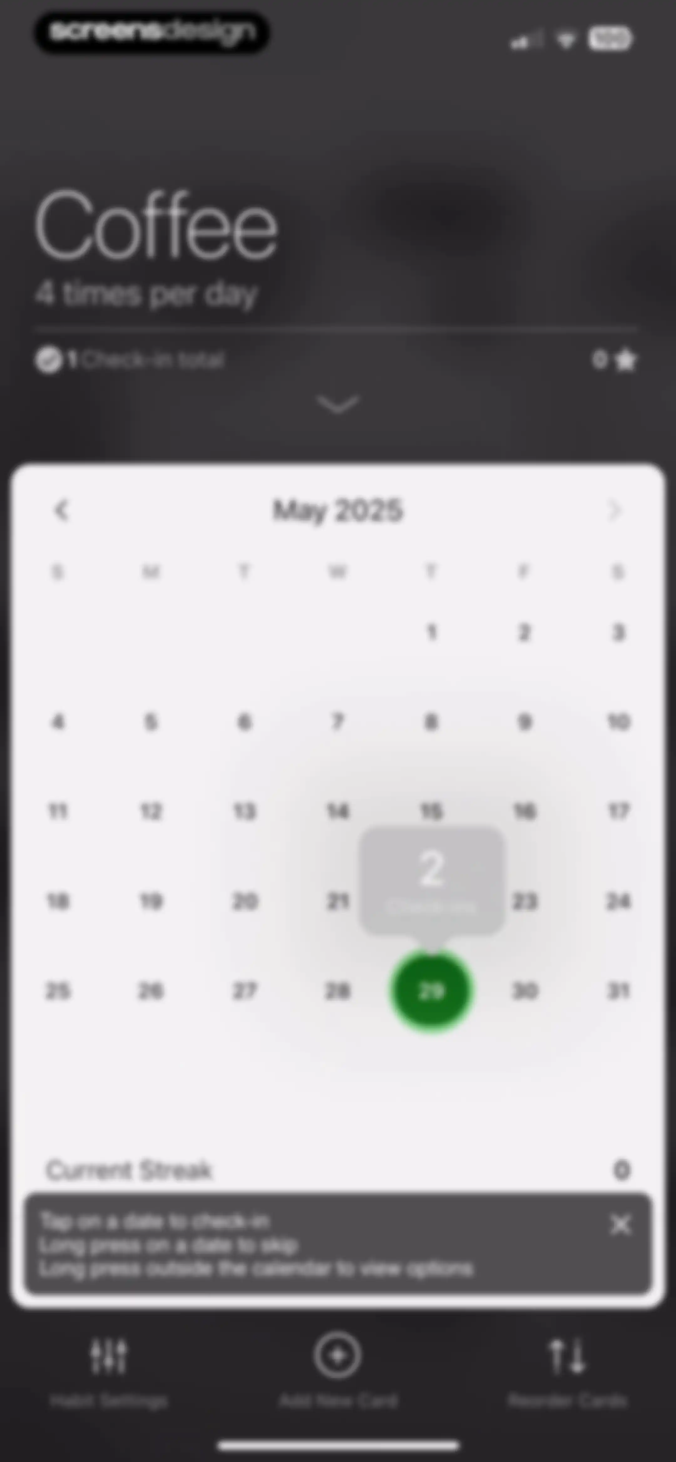 Today Habit tracker screen 22
