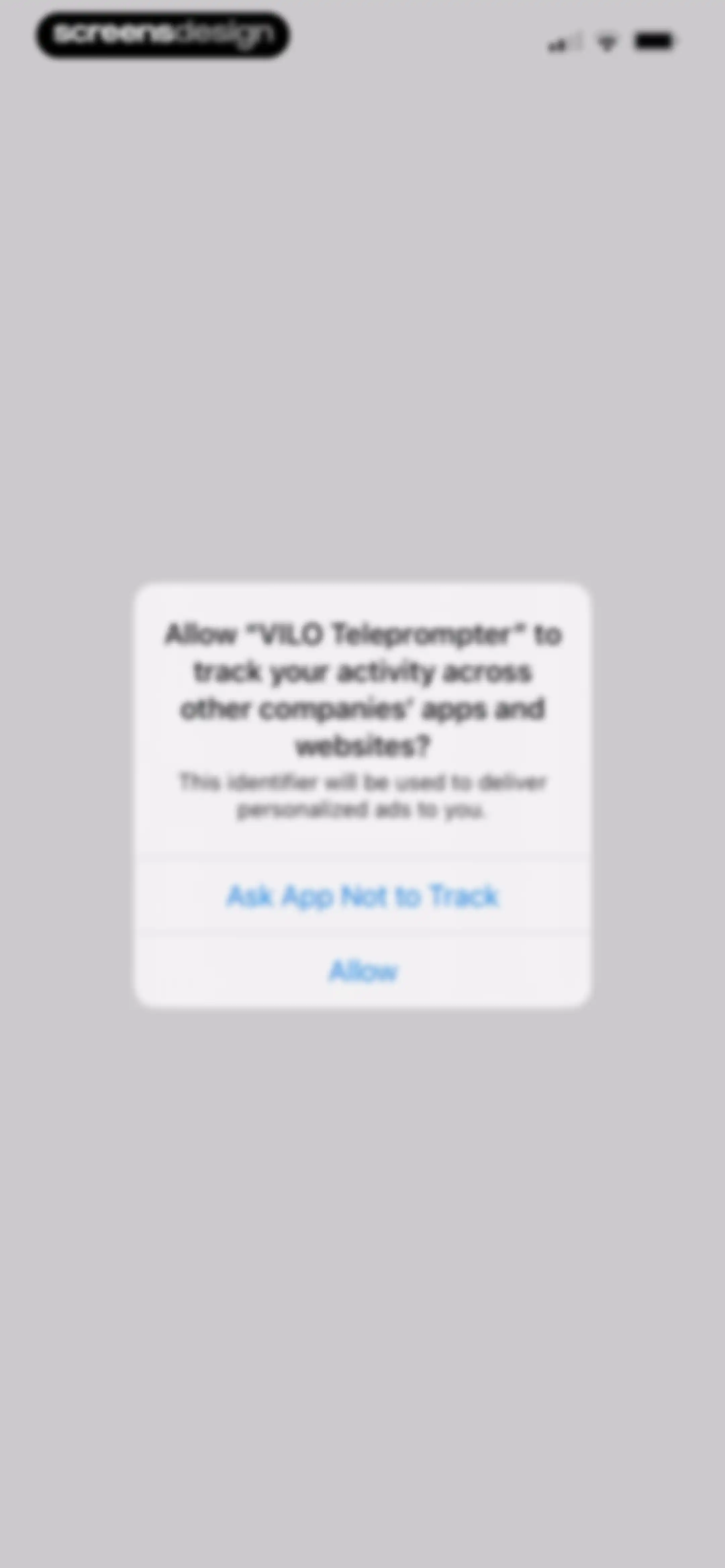 Teleprompter - VILO screen 1