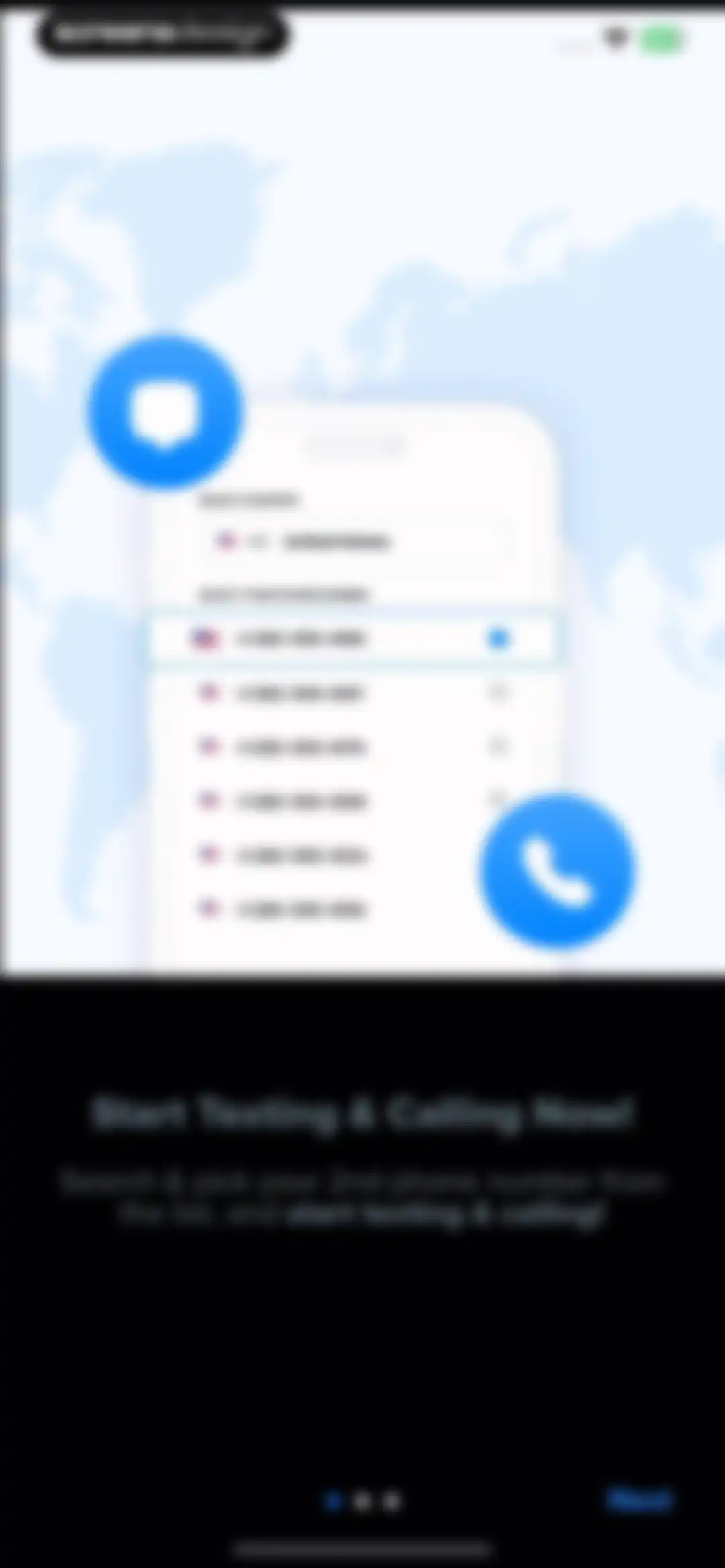 Second Phone Number' screen 2