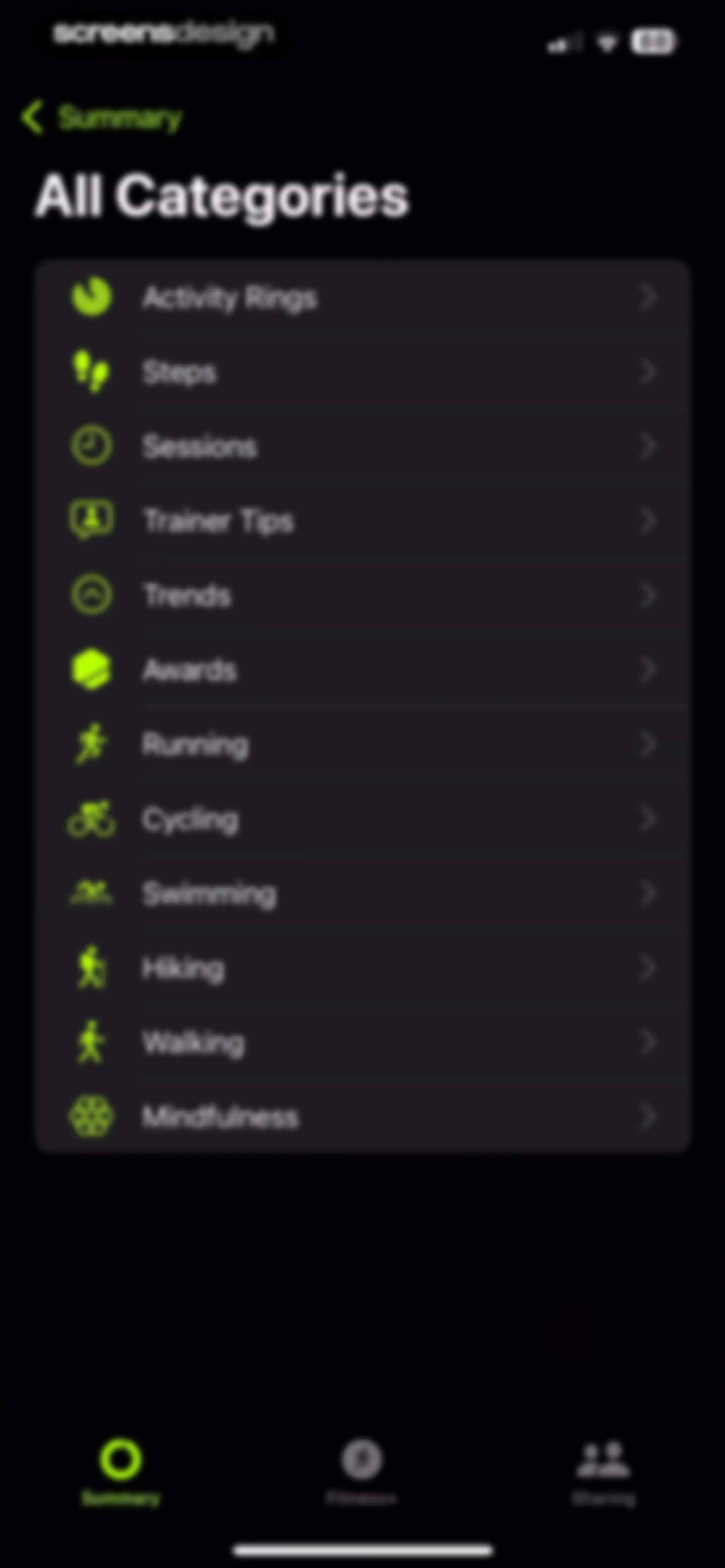 Apple Fitness screen 74