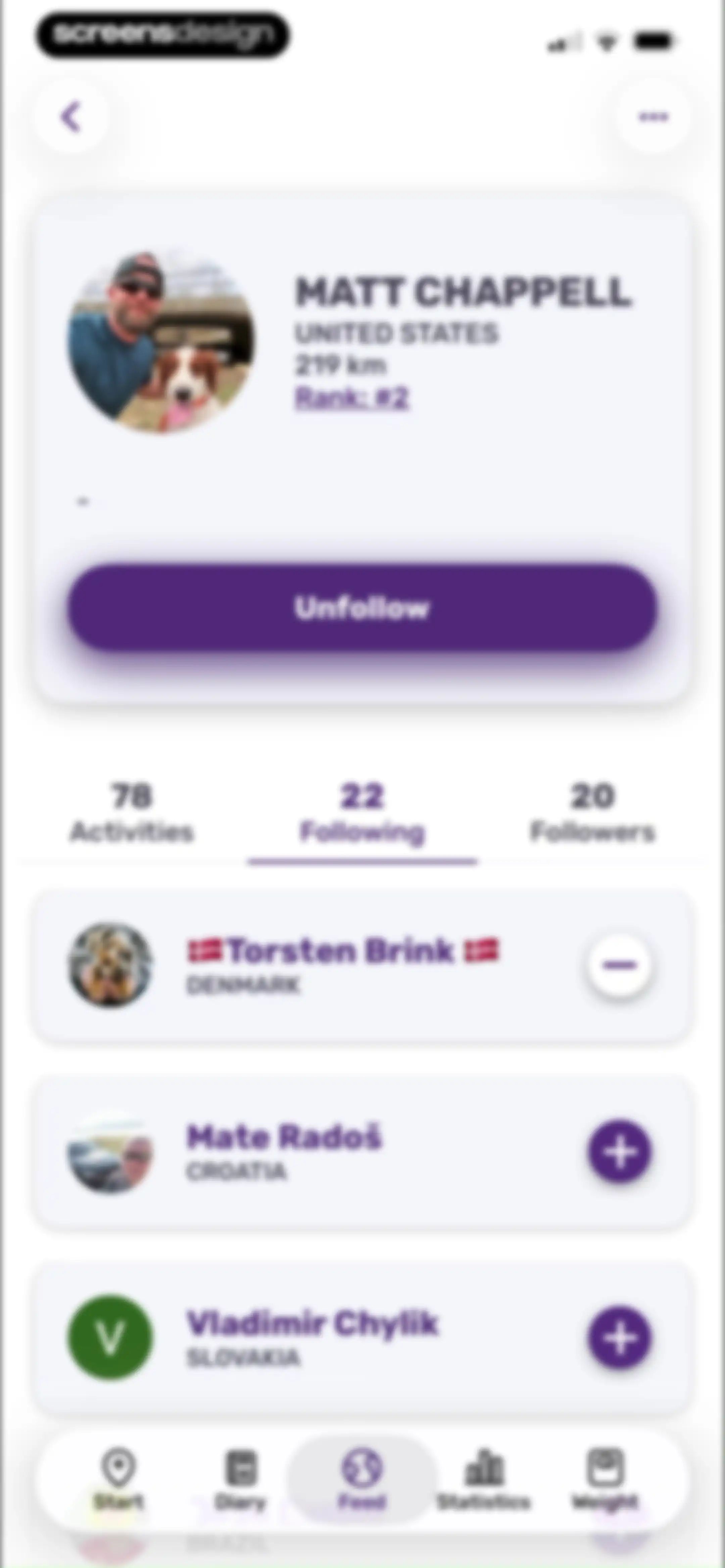 Running Tracker App – FITAPP screen 109