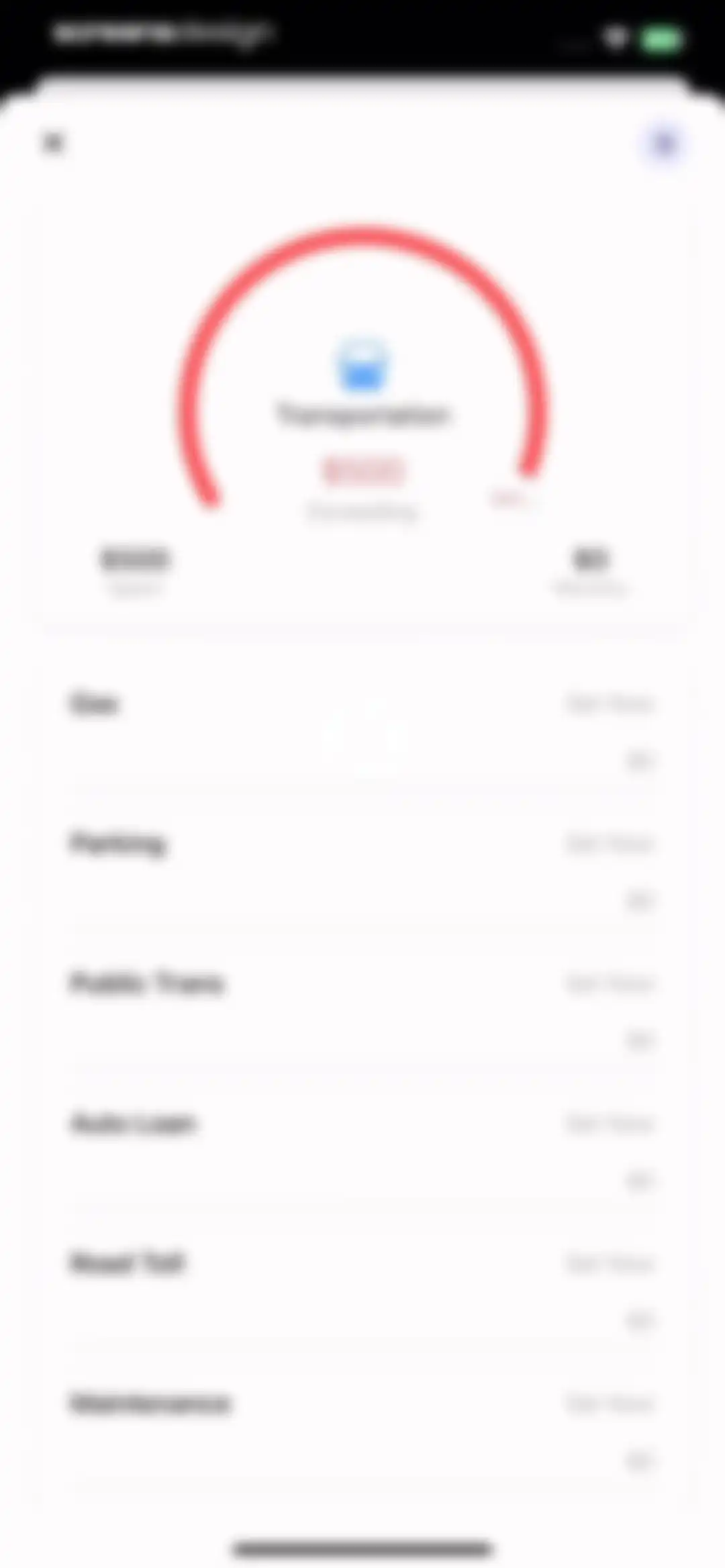 Budget app - spending tracker screen 81