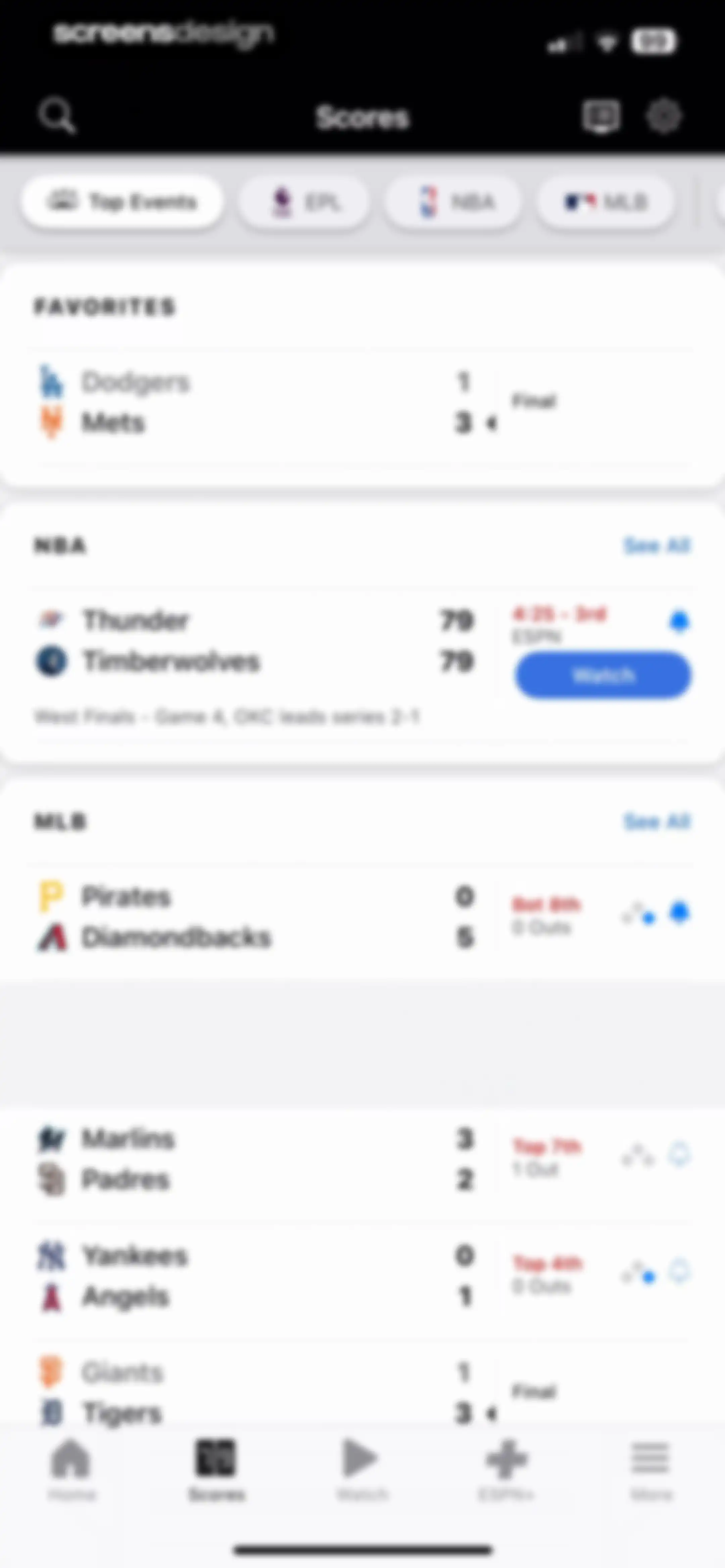 ESPN: Live Sports & Scores screen 66