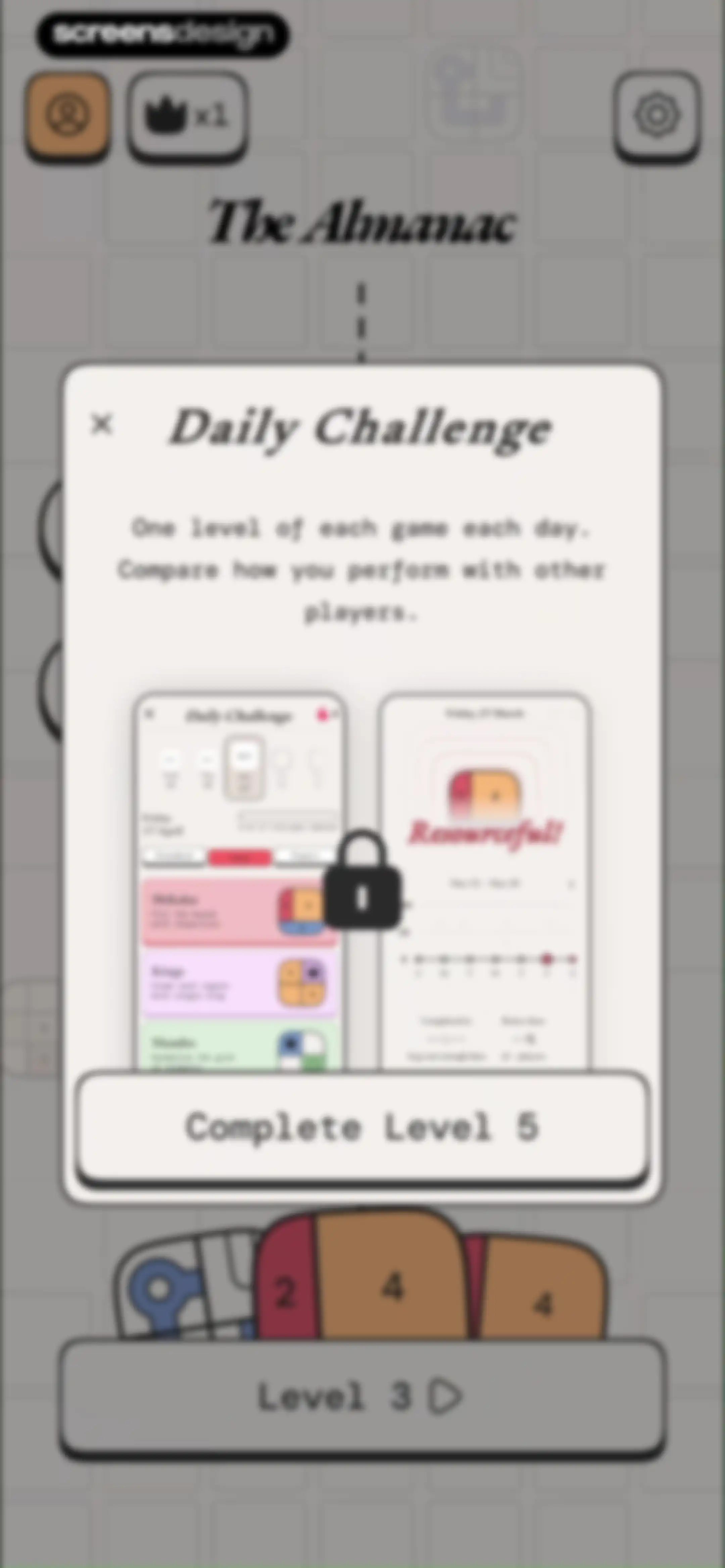 The Almanac screen 50
