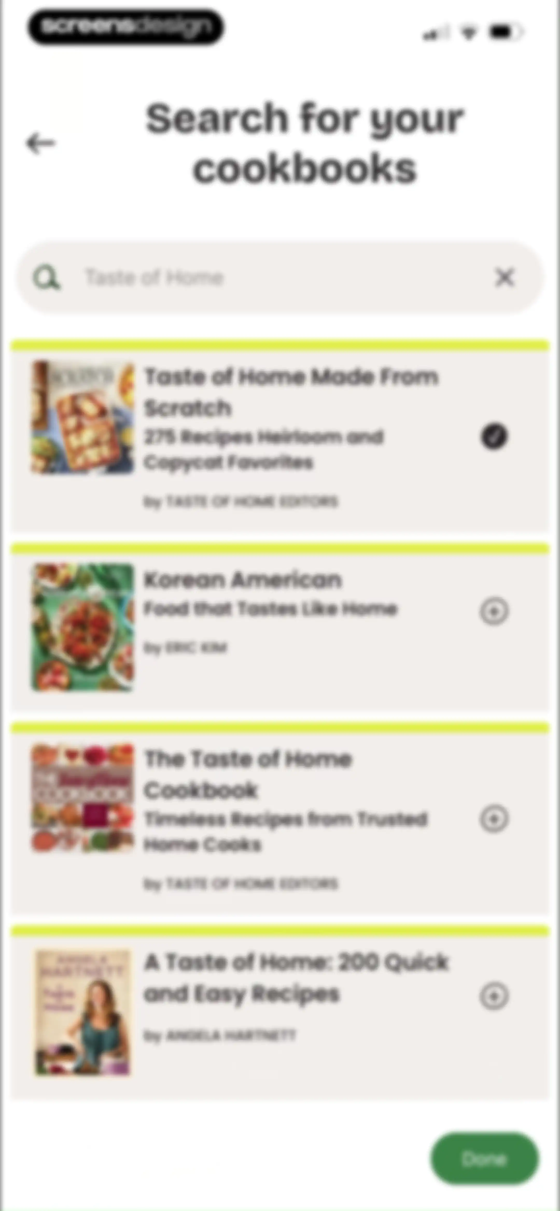 CookShelf: Search Cookbooks screen 32