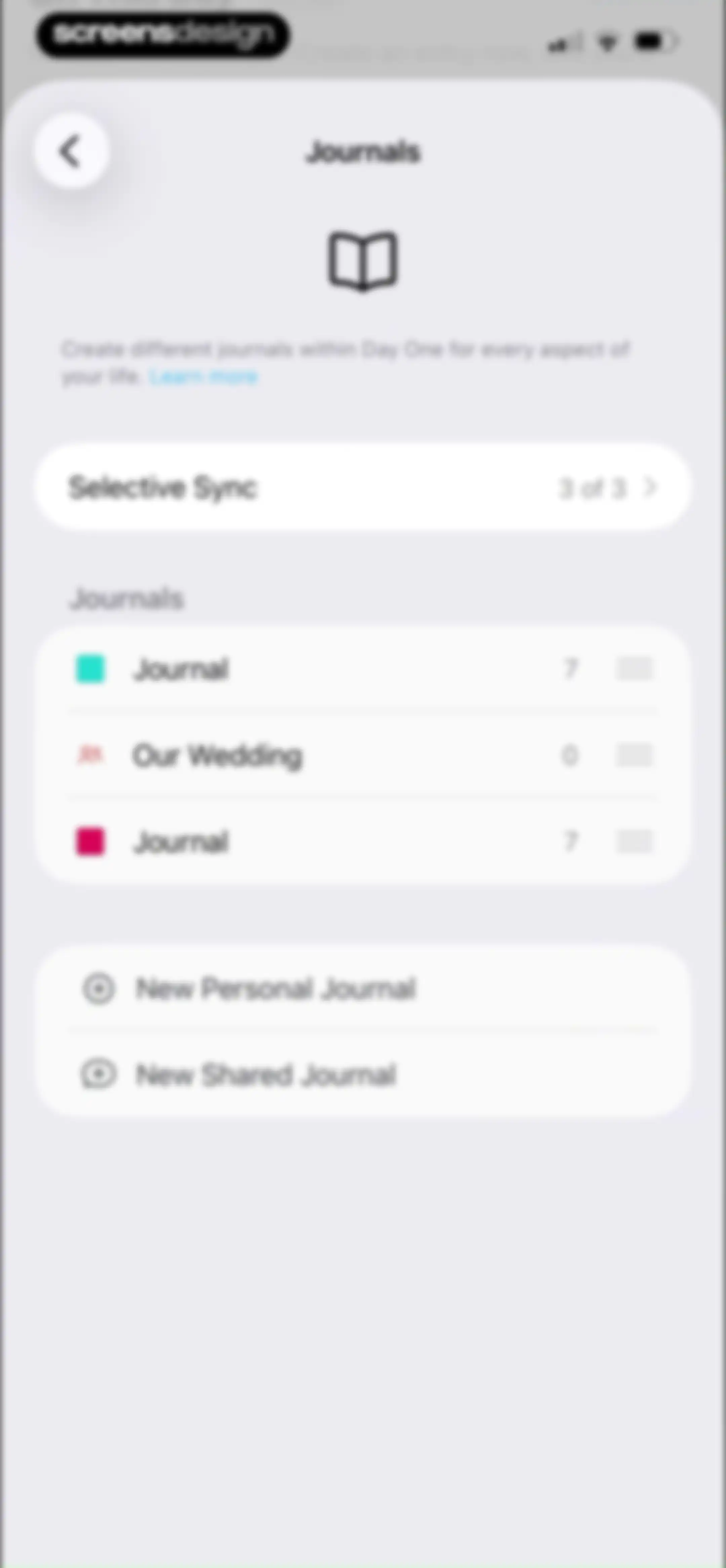 Day One: Daily Journal & Diary screen 132