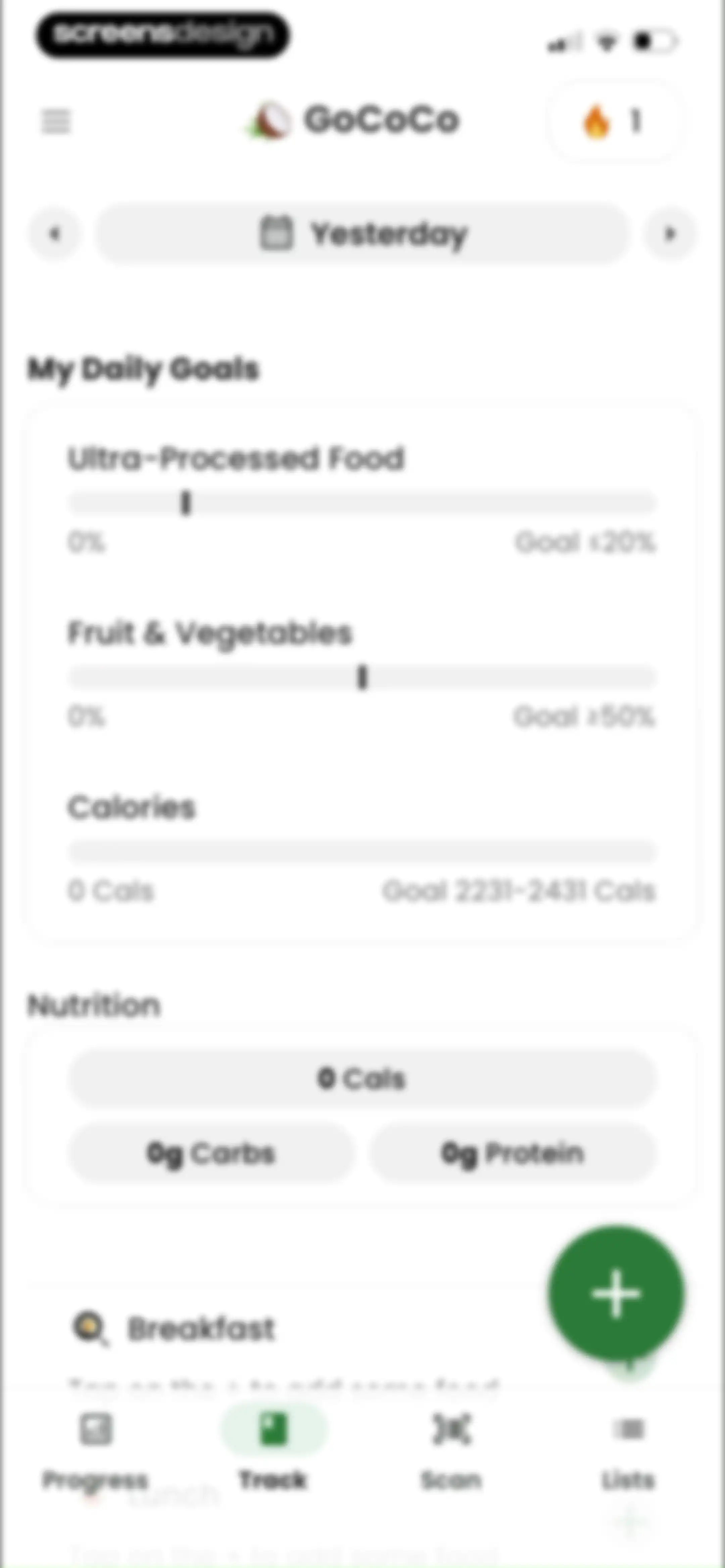 Diabetes food tracker - Gococo screen 86