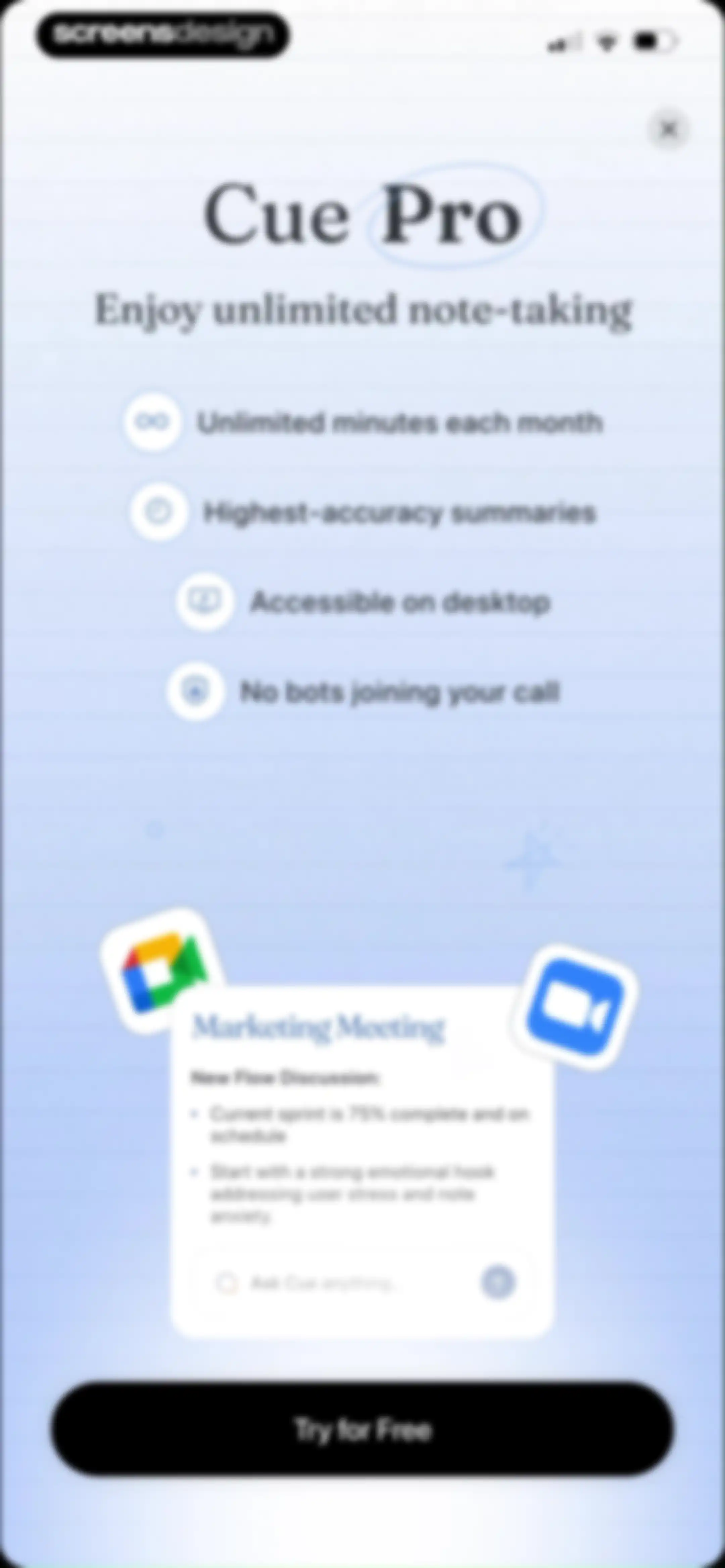 Cue: AI Note Taker & Recorder screen 24