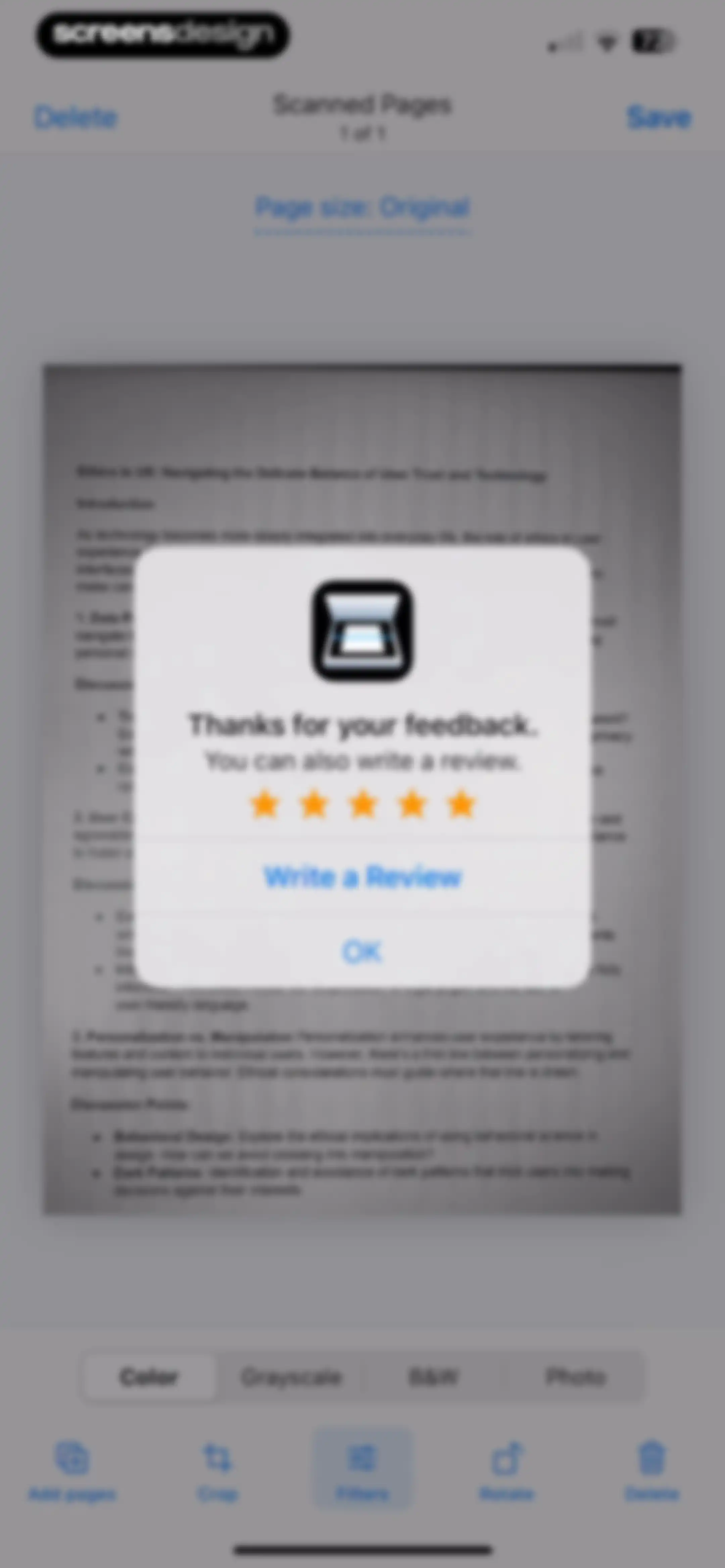 Scanner App. JPG, Photo to PDF screen 19
