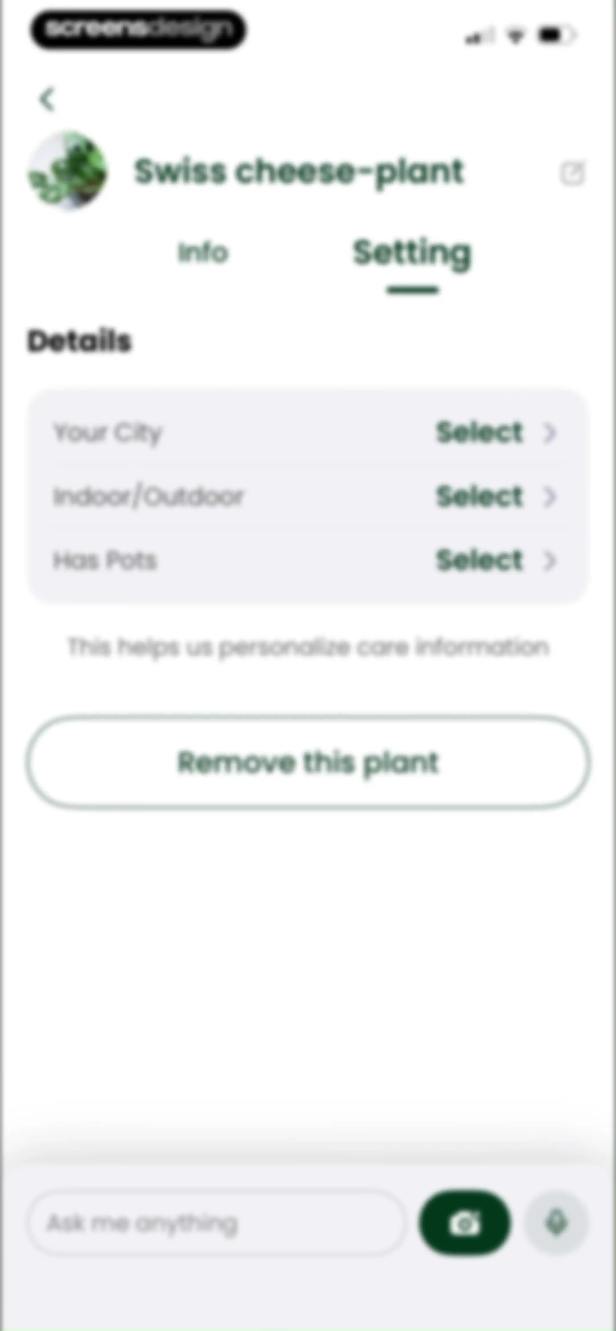 PlantAI: Identifier & Diagnose screen 60