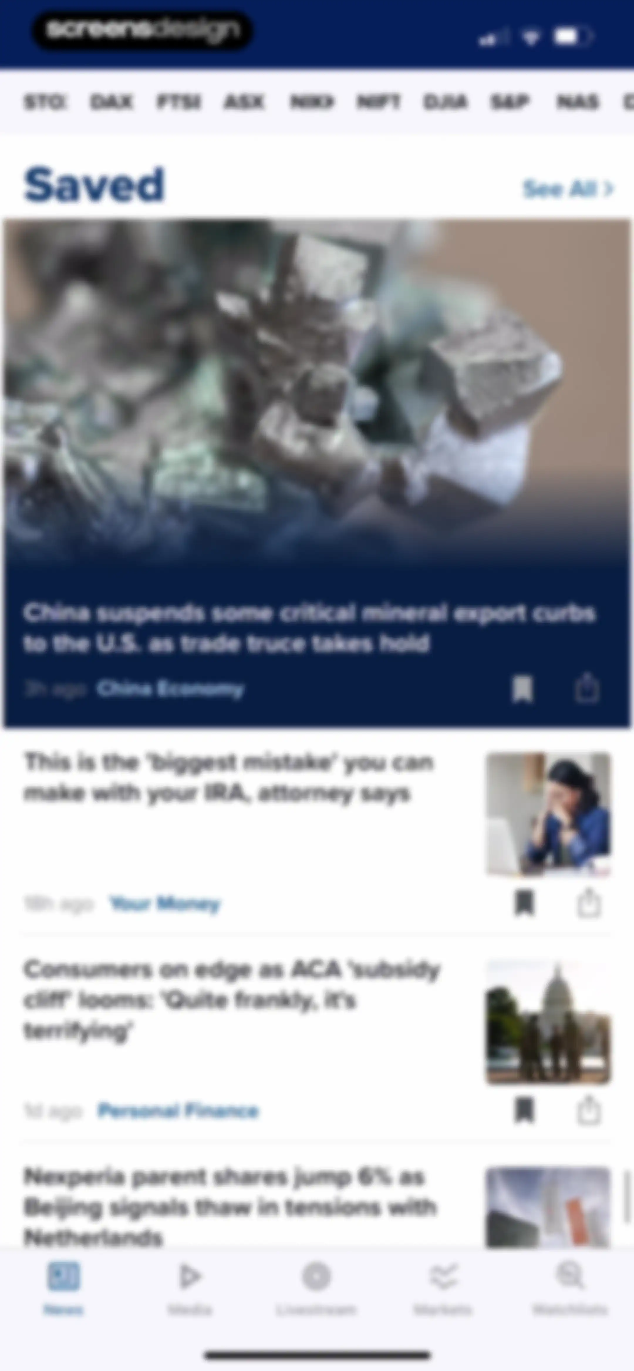 CNBC: Stock Market & Business screen 22