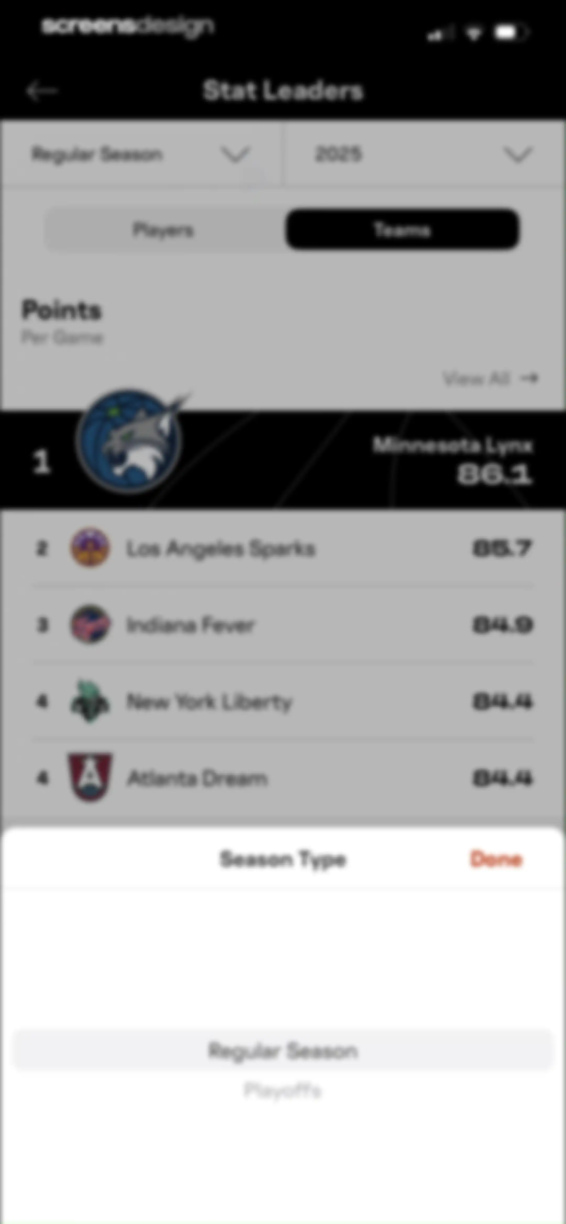 WNBA: Live Games & Scores screen 49