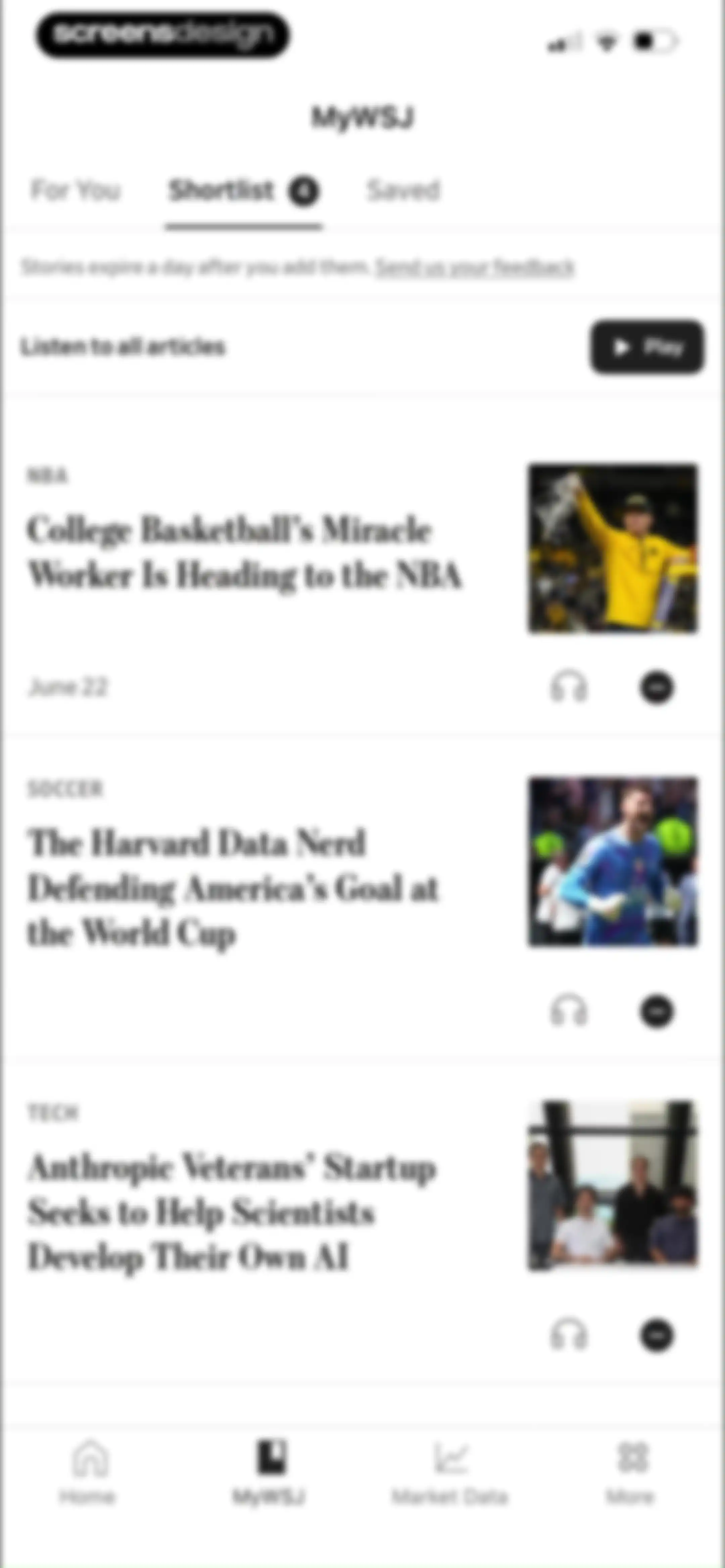 The Wall Street Journal. News screen 39