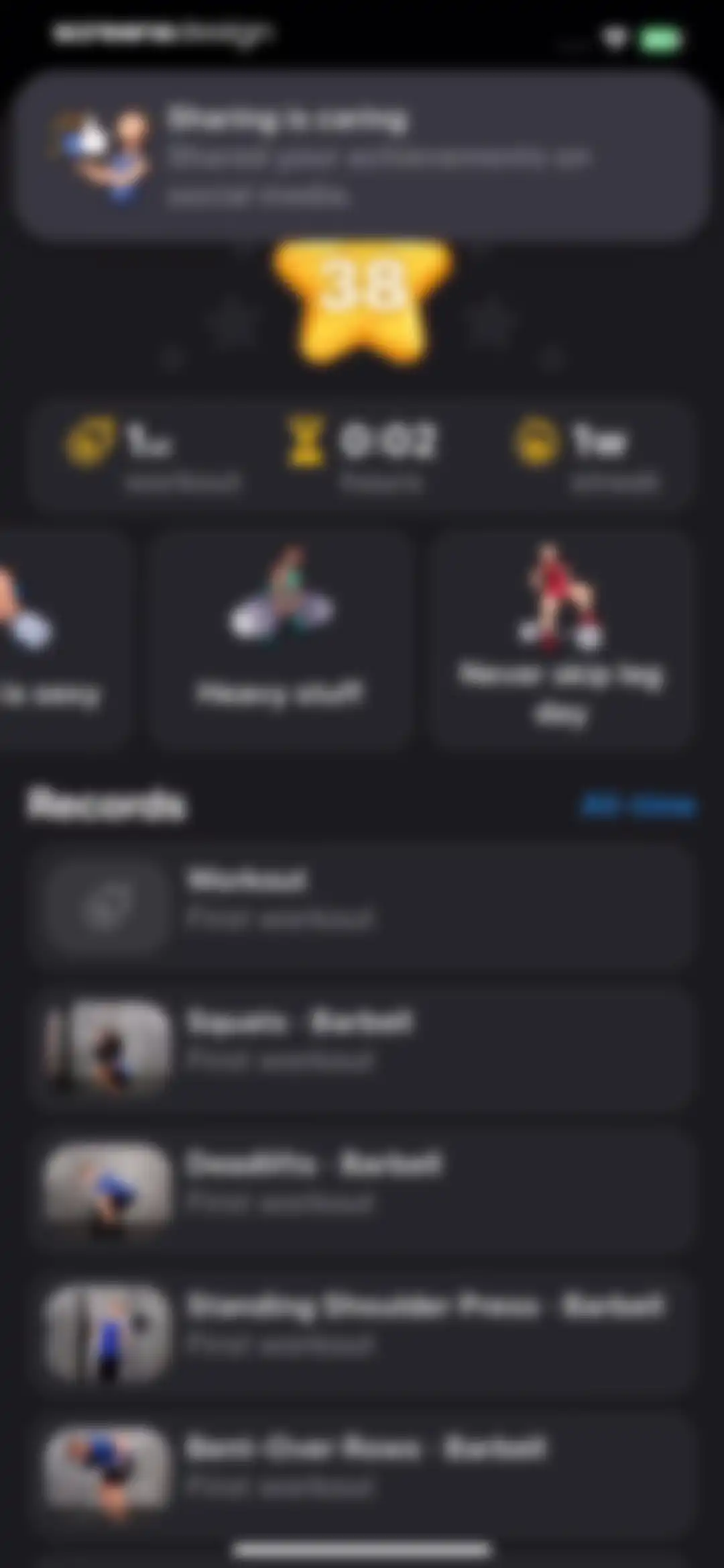 Gym Workout Alpha Progression screen 49