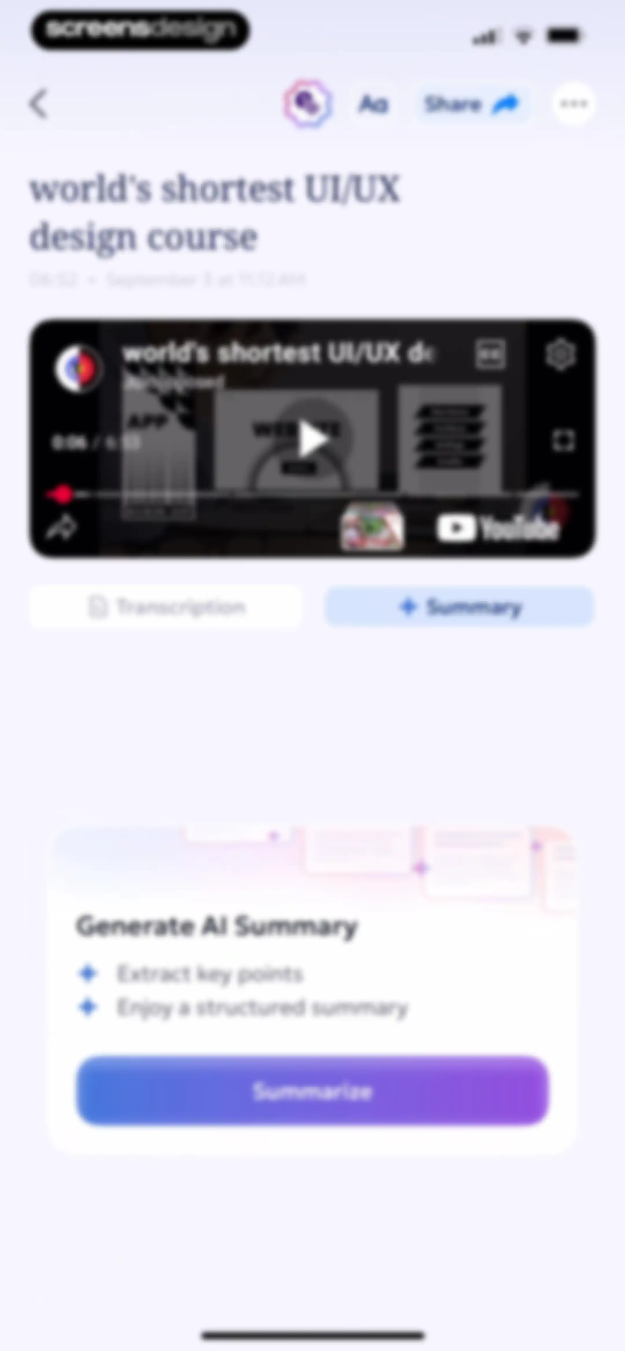 AI Summary - Meeting Notes screen 61