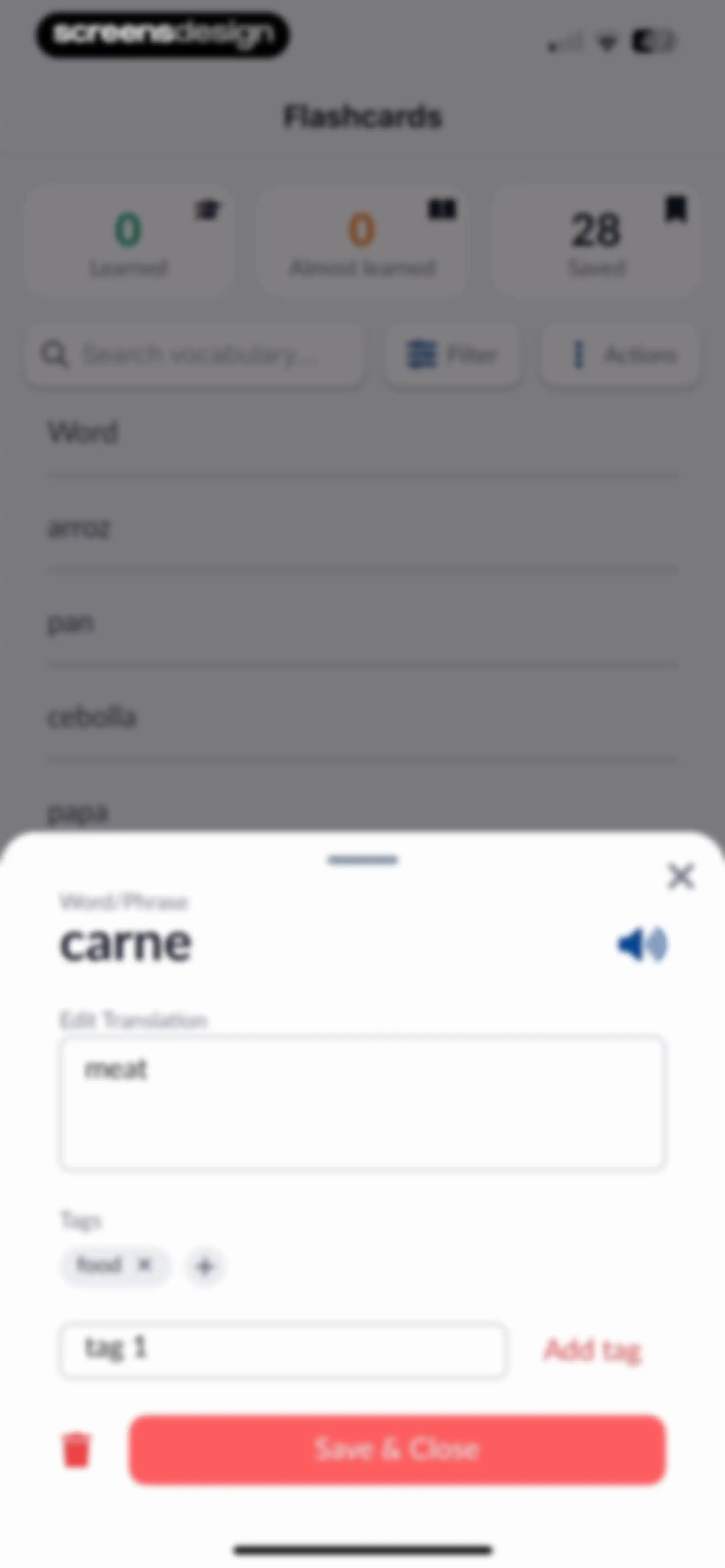 Langua: AI language learning screen 97