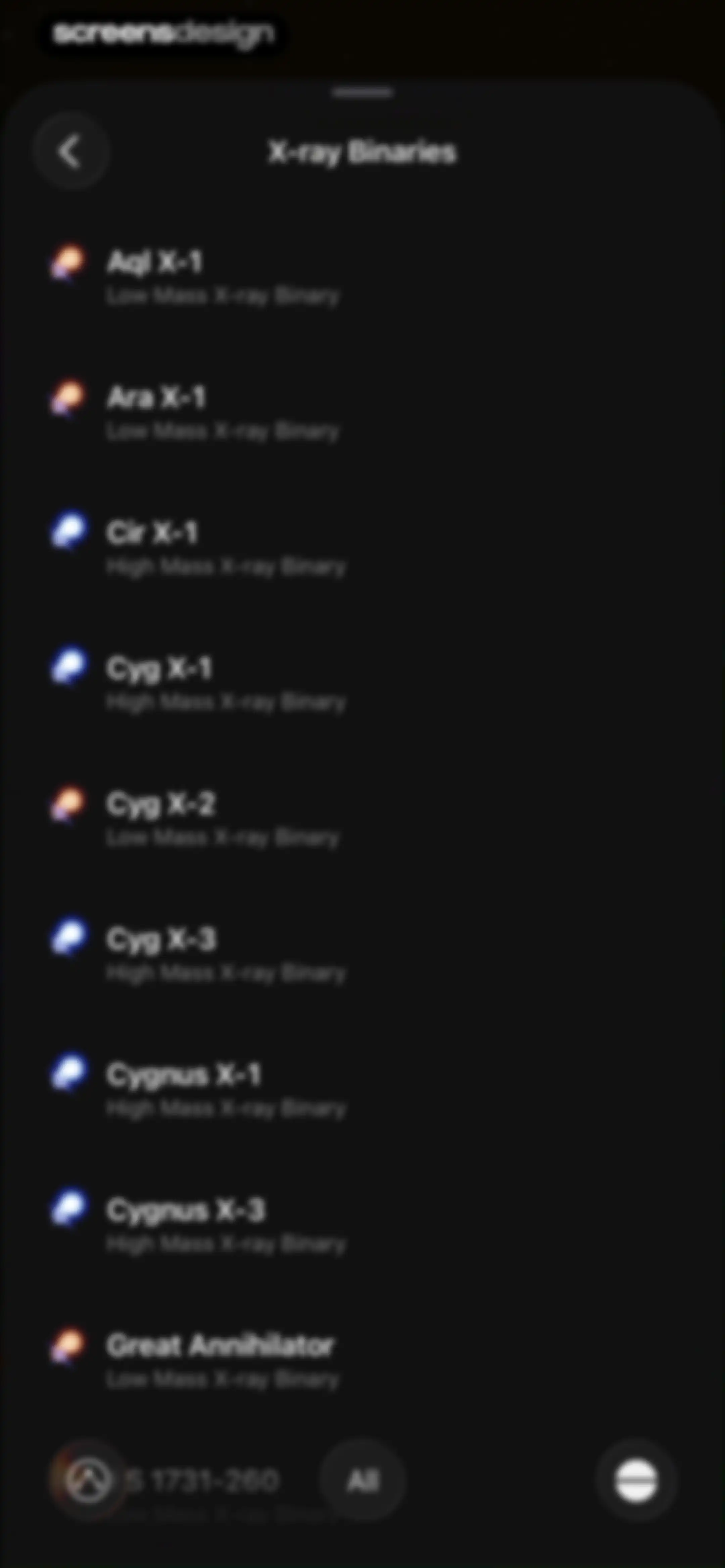 Sky Guide screen 78