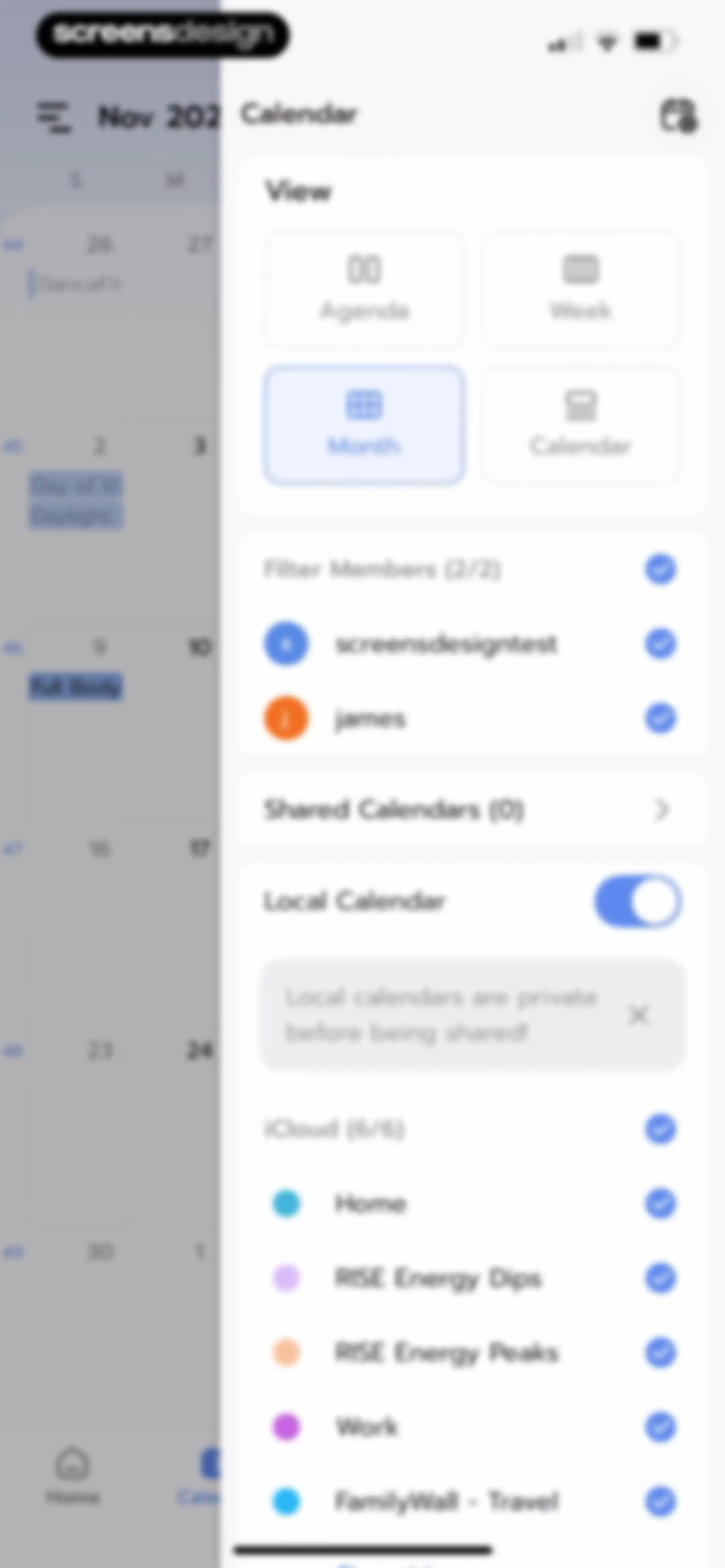 Shared Family Calendar: FamCal screen 54