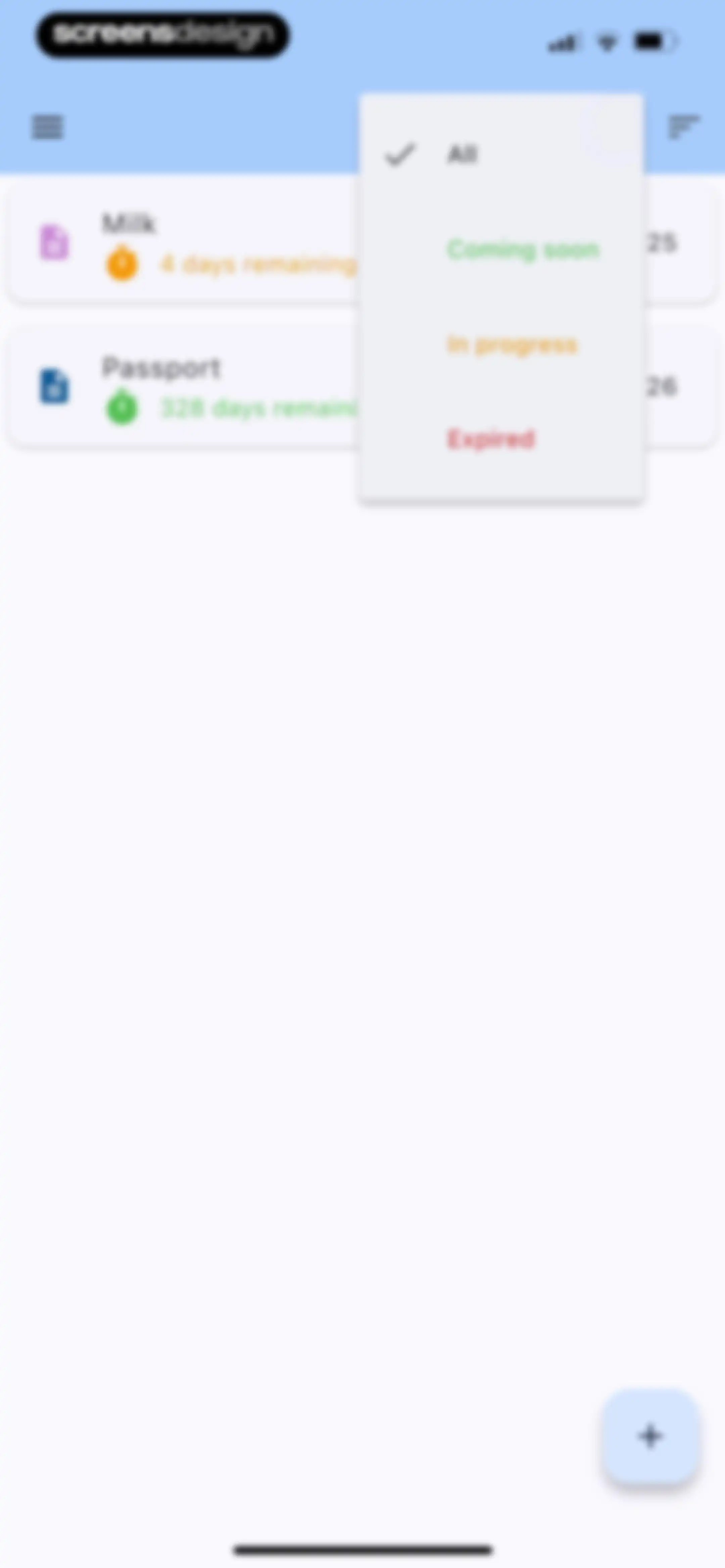 ExpiNotif: Expiration dates screen 33