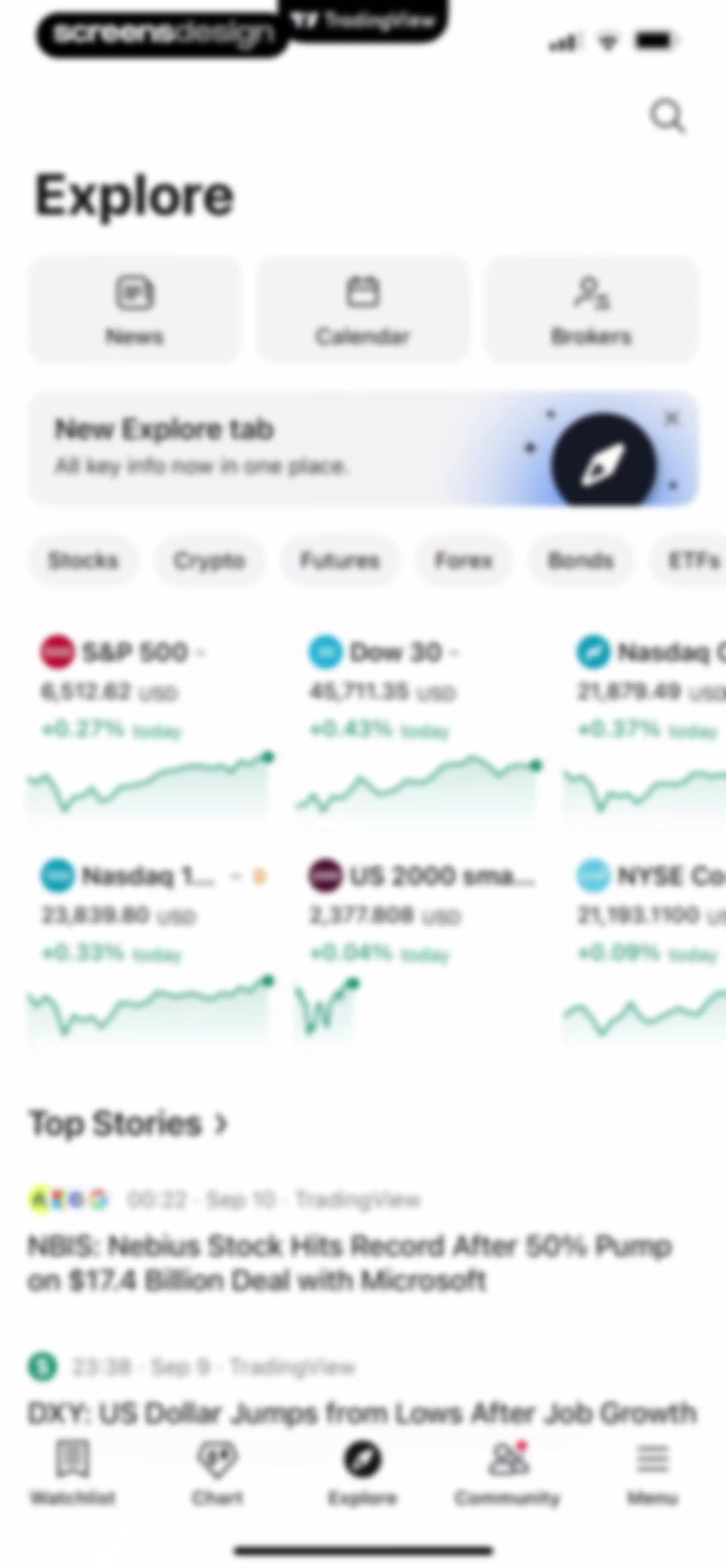 TradingView: Track All Markets screen 182
