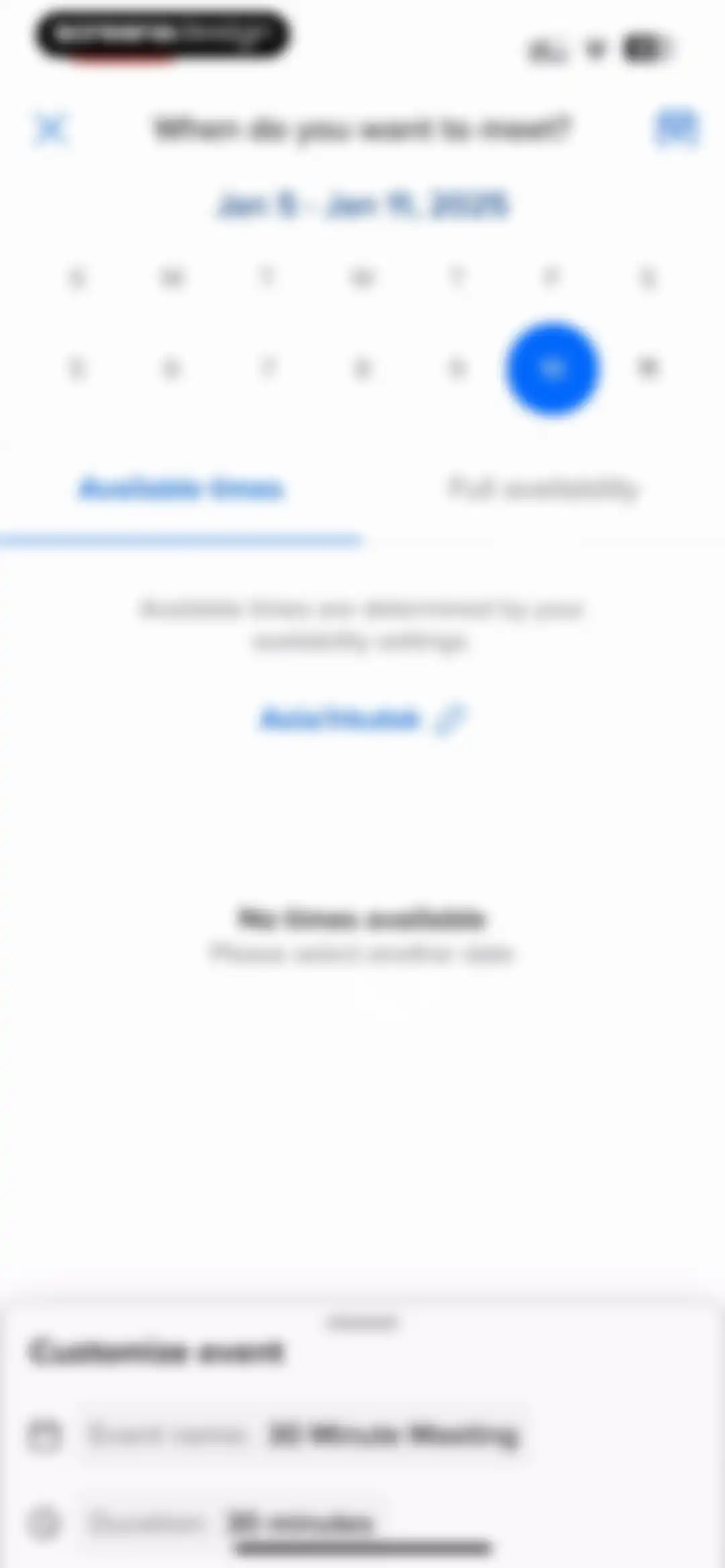 Calendly Mobile screen 26