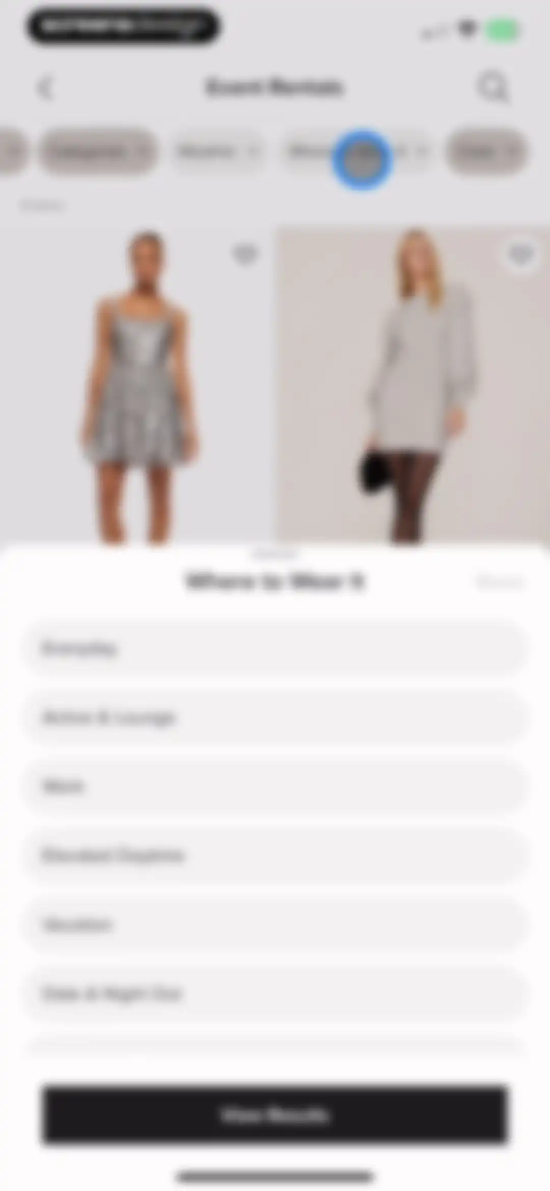 Rent the Runway (RTR) screen 45