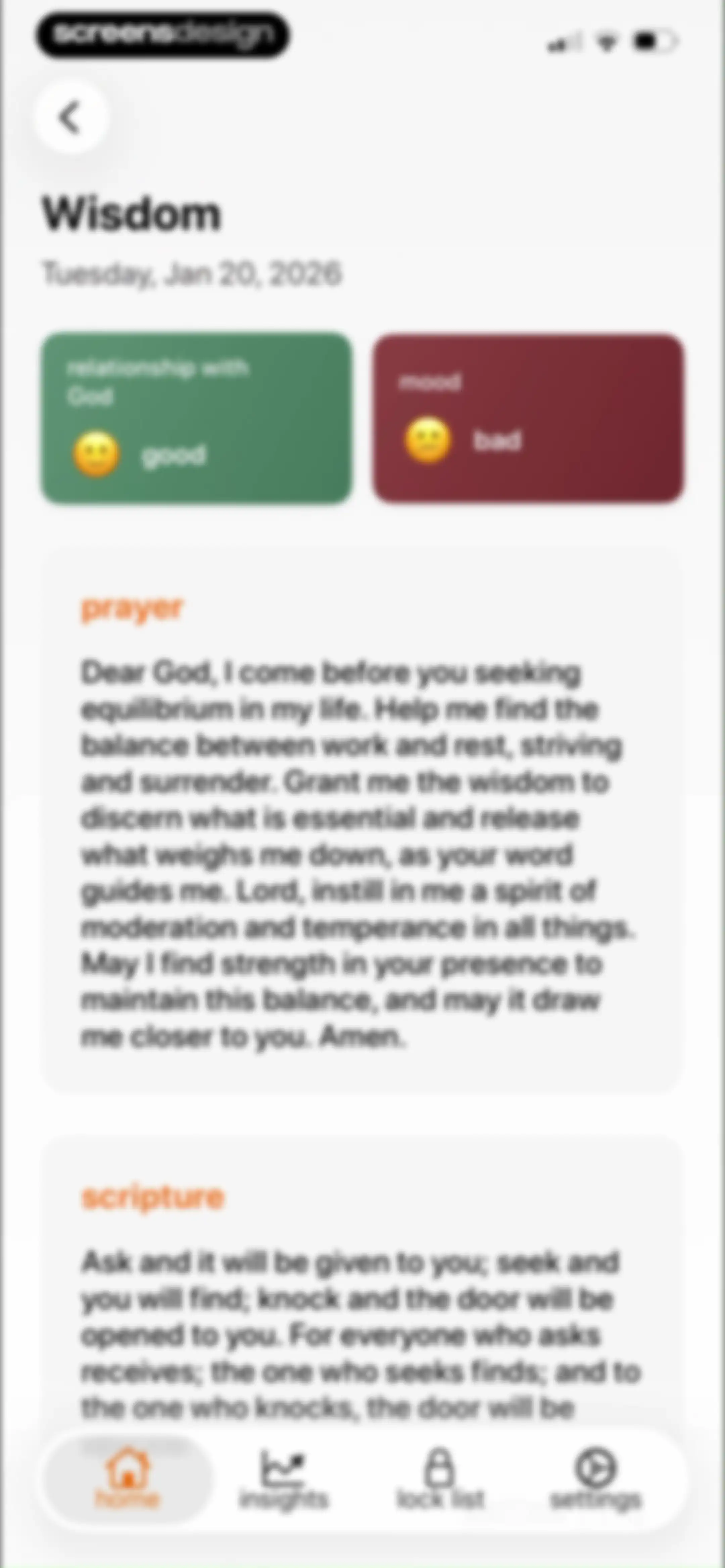 prayer lock: christian focus screen 74
