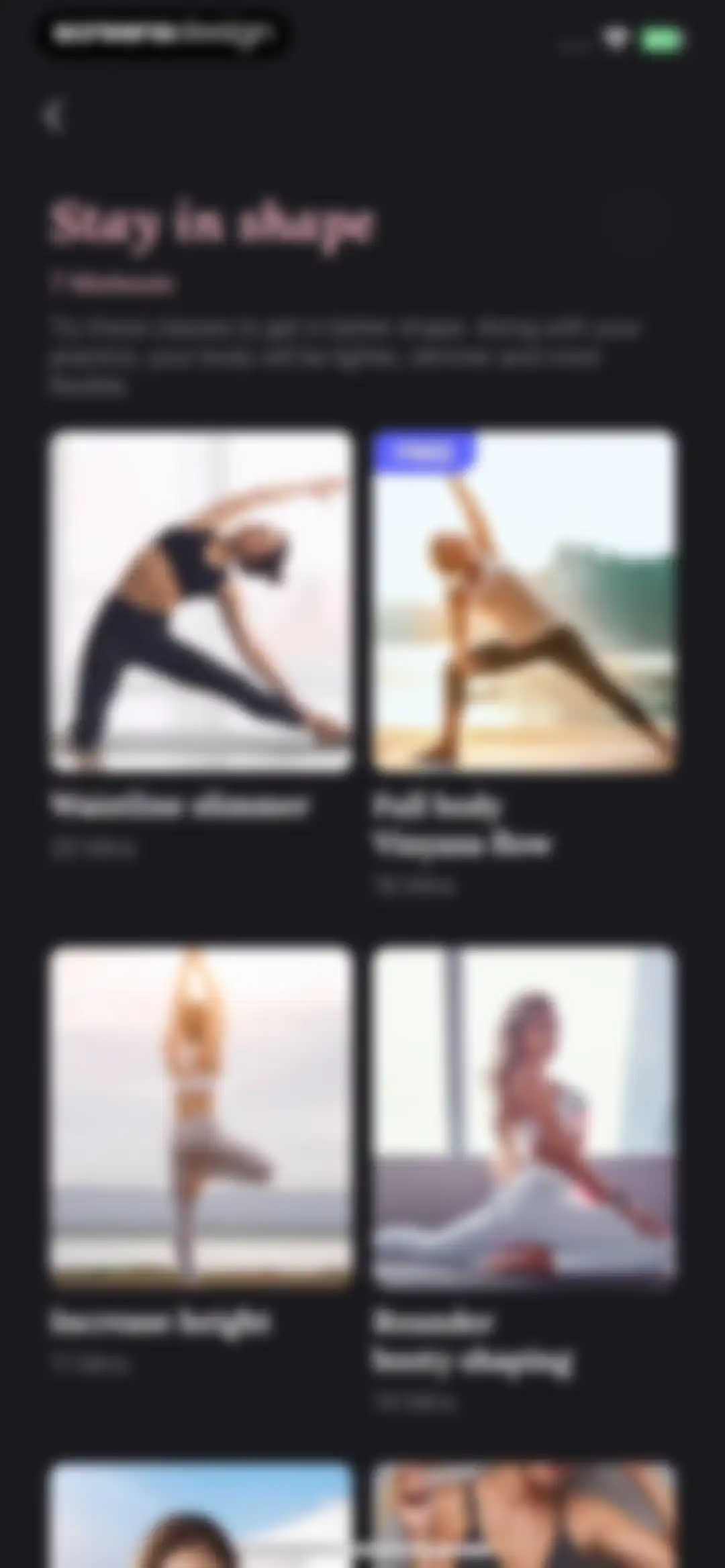 Yoga for Beginners, Pilates+ screen 111