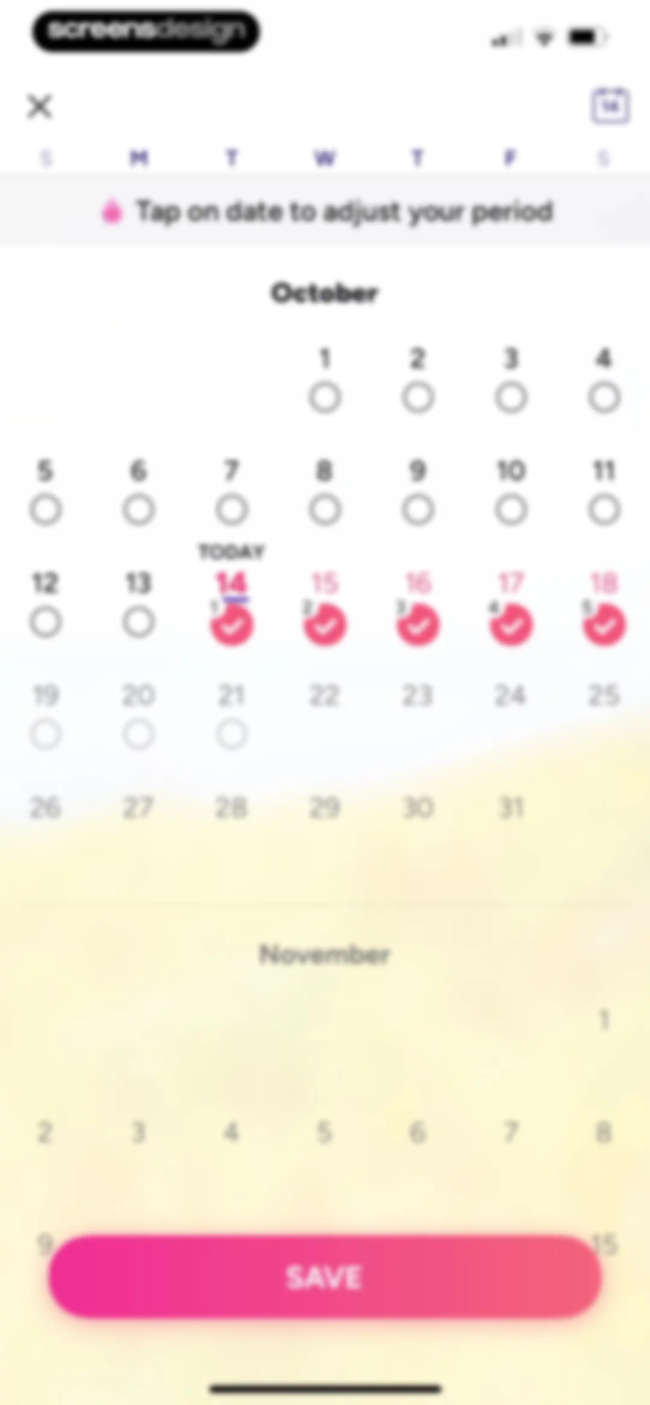 Period Tracker Period Calendar screen 138
