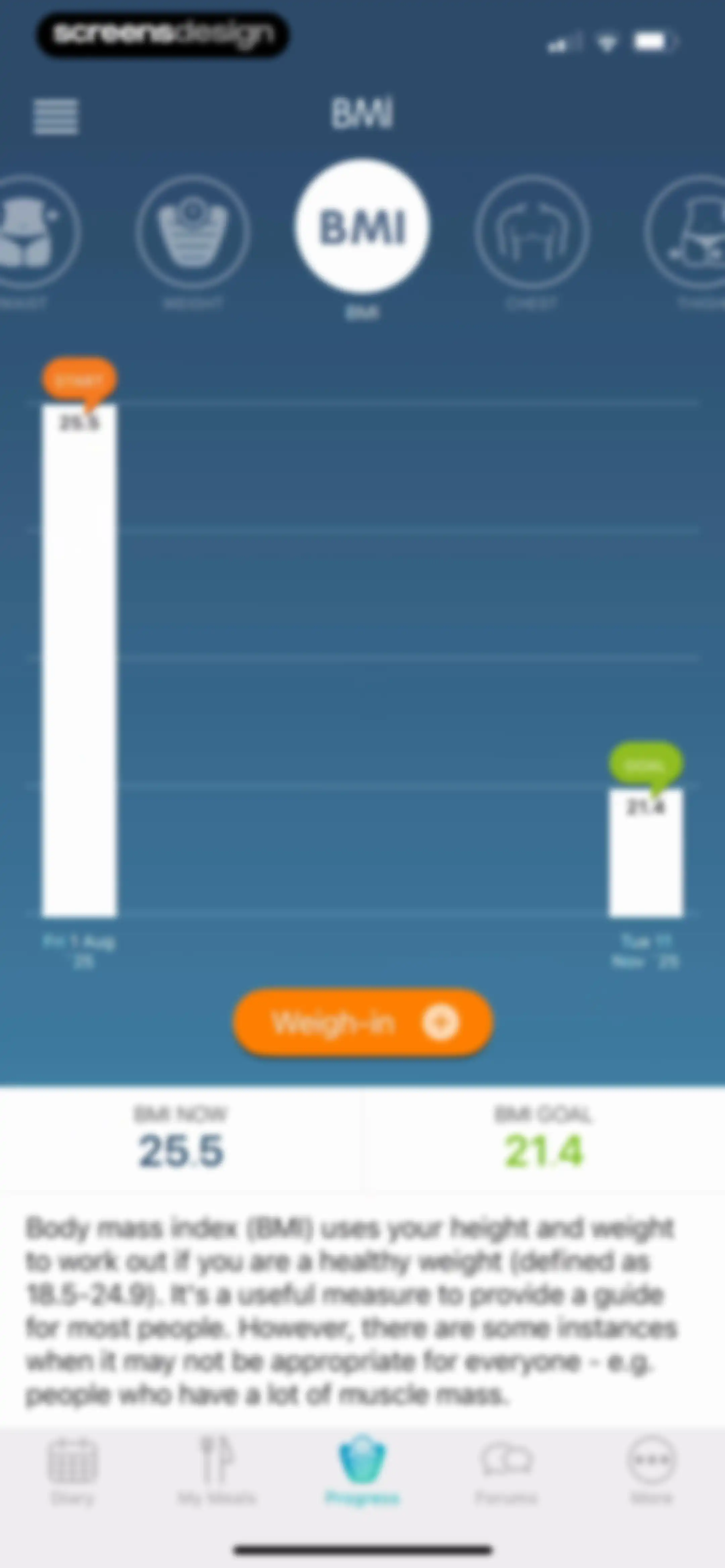 Calorie Counter + screen 126