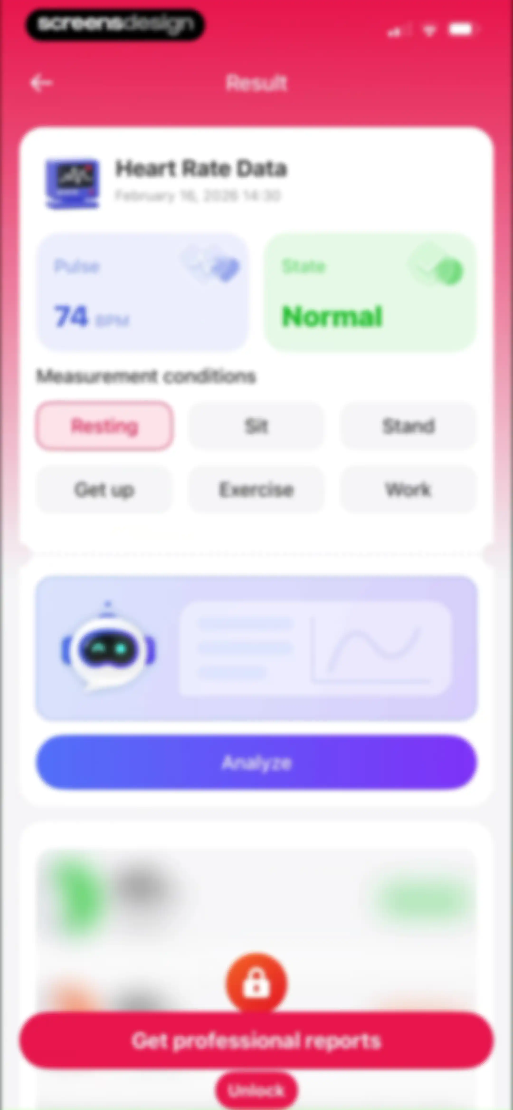 Health Tracker- HeartRate & BP screen 24