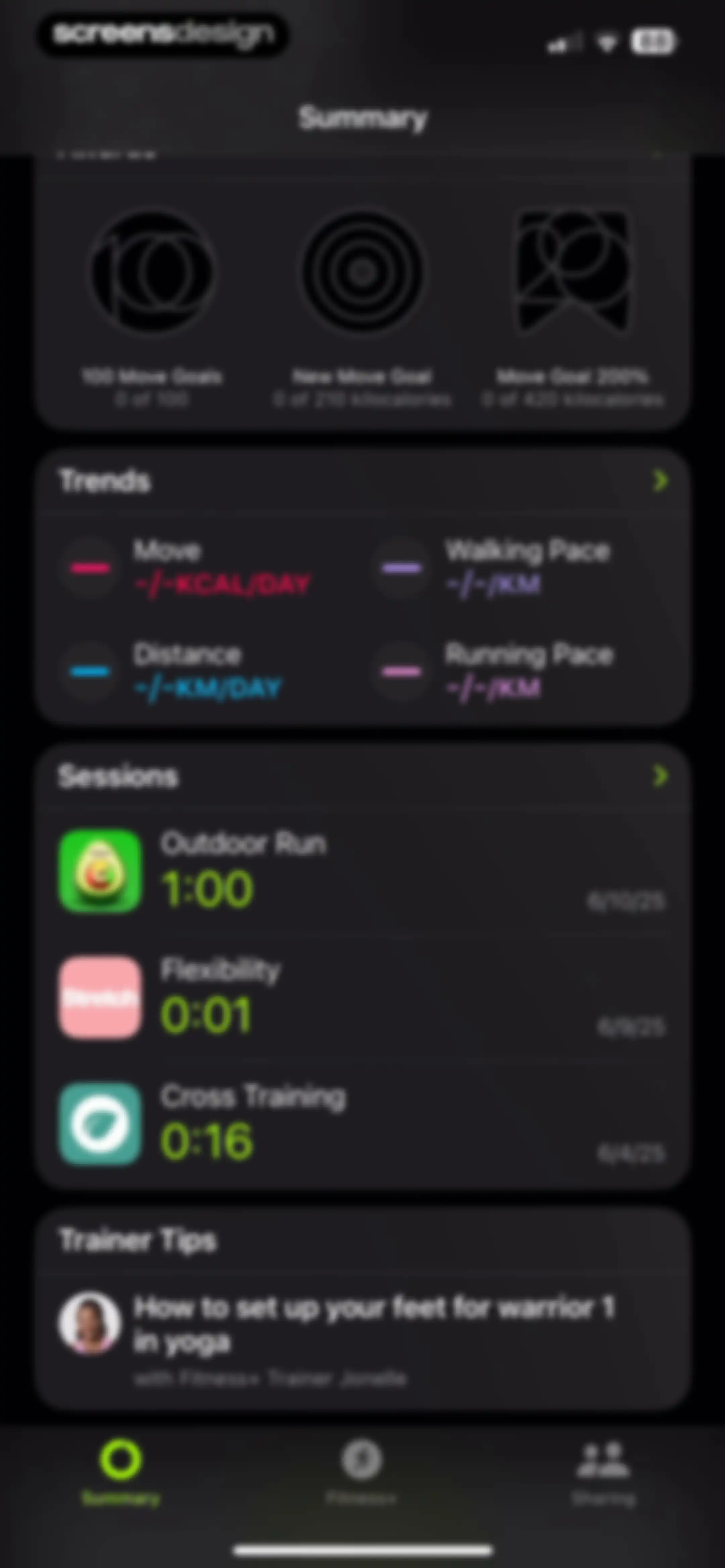 Apple Fitness screen 73