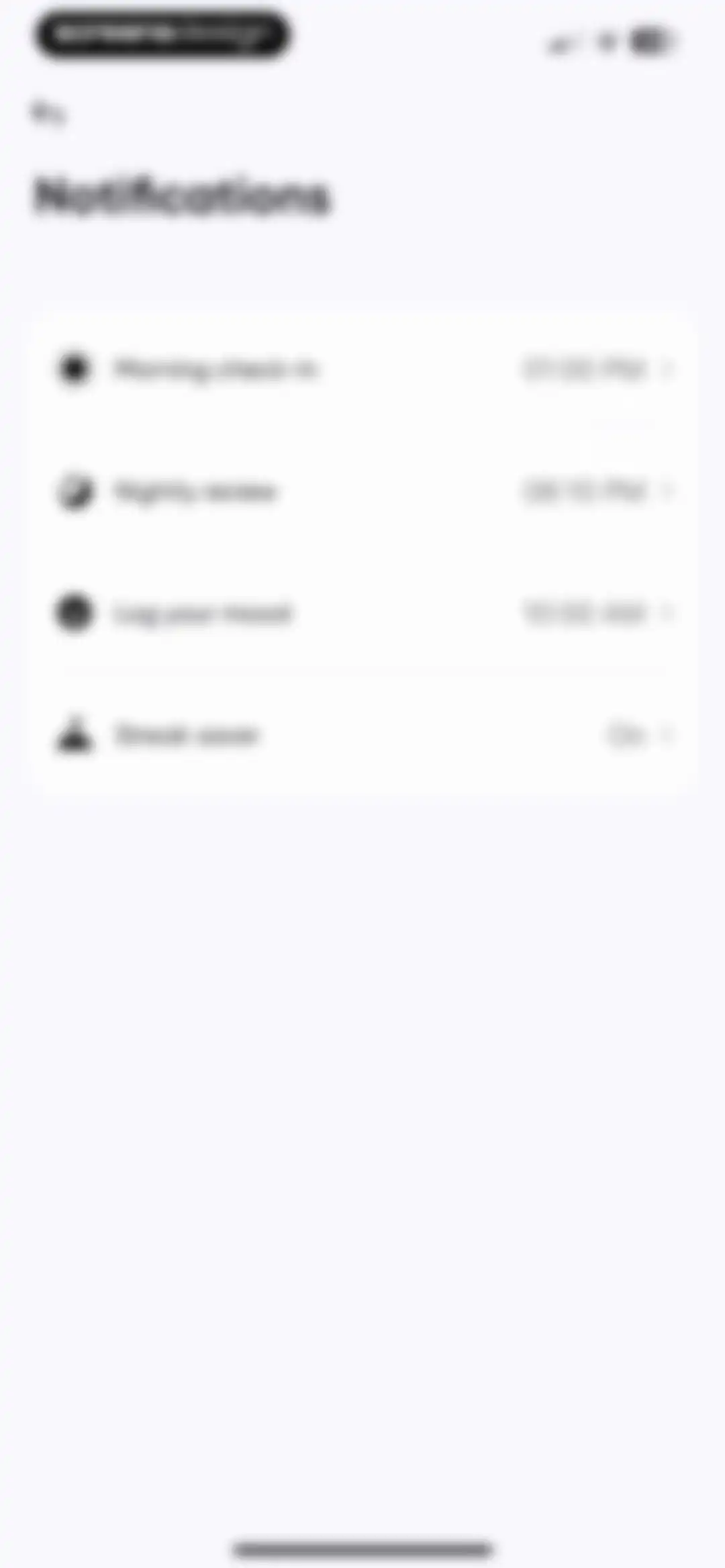Me+ Lifestyle Routine screen 101