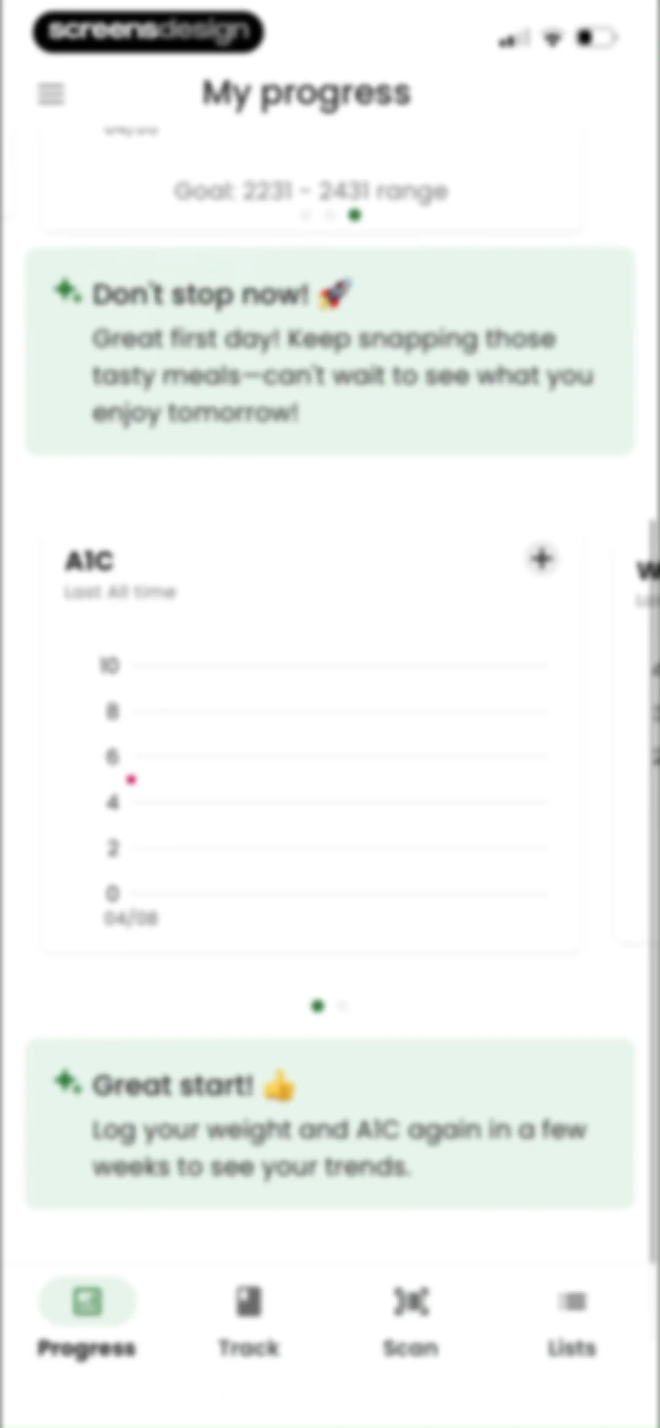 Diabetes food tracker - Gococo screen 102