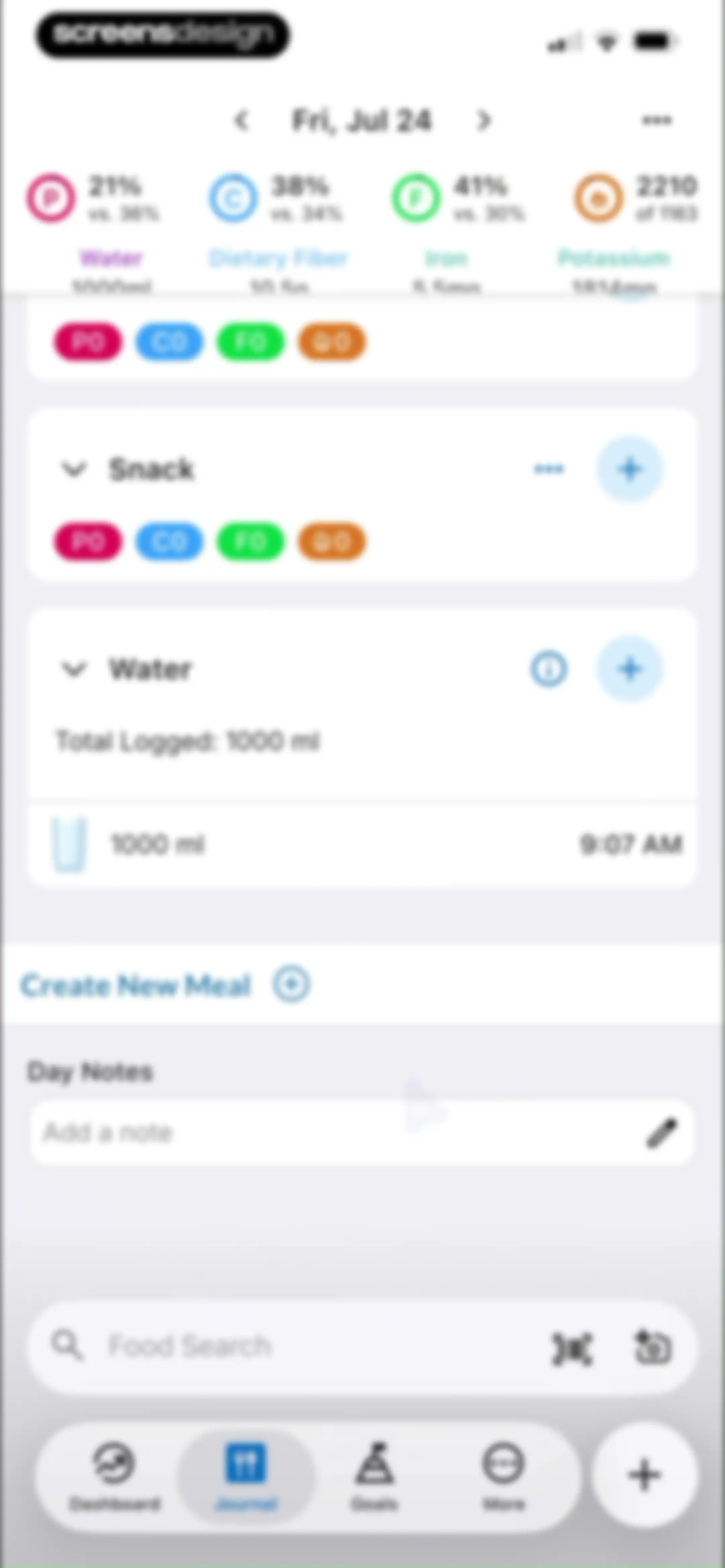 MacrosFirst - Macro Tracker screen 105