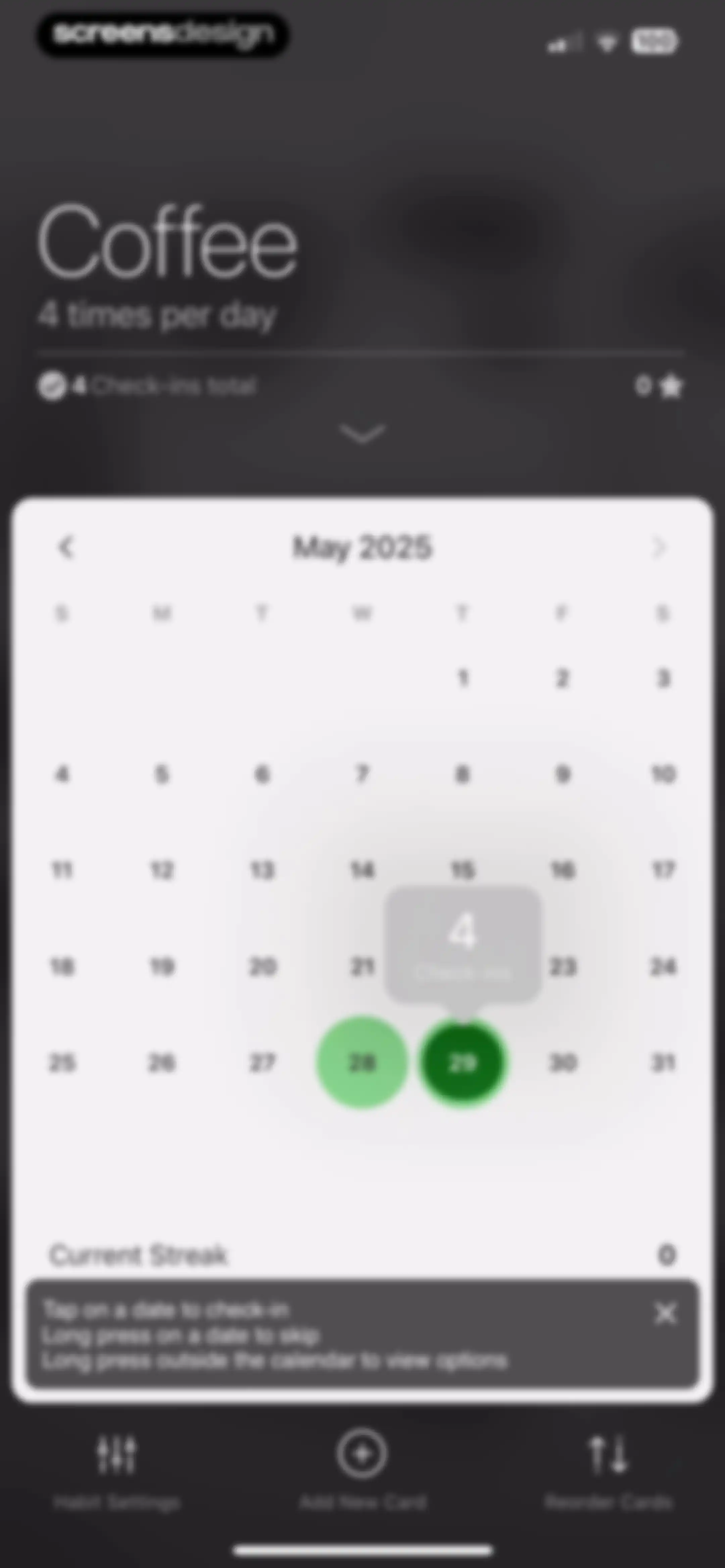 Today Habit tracker screen 24