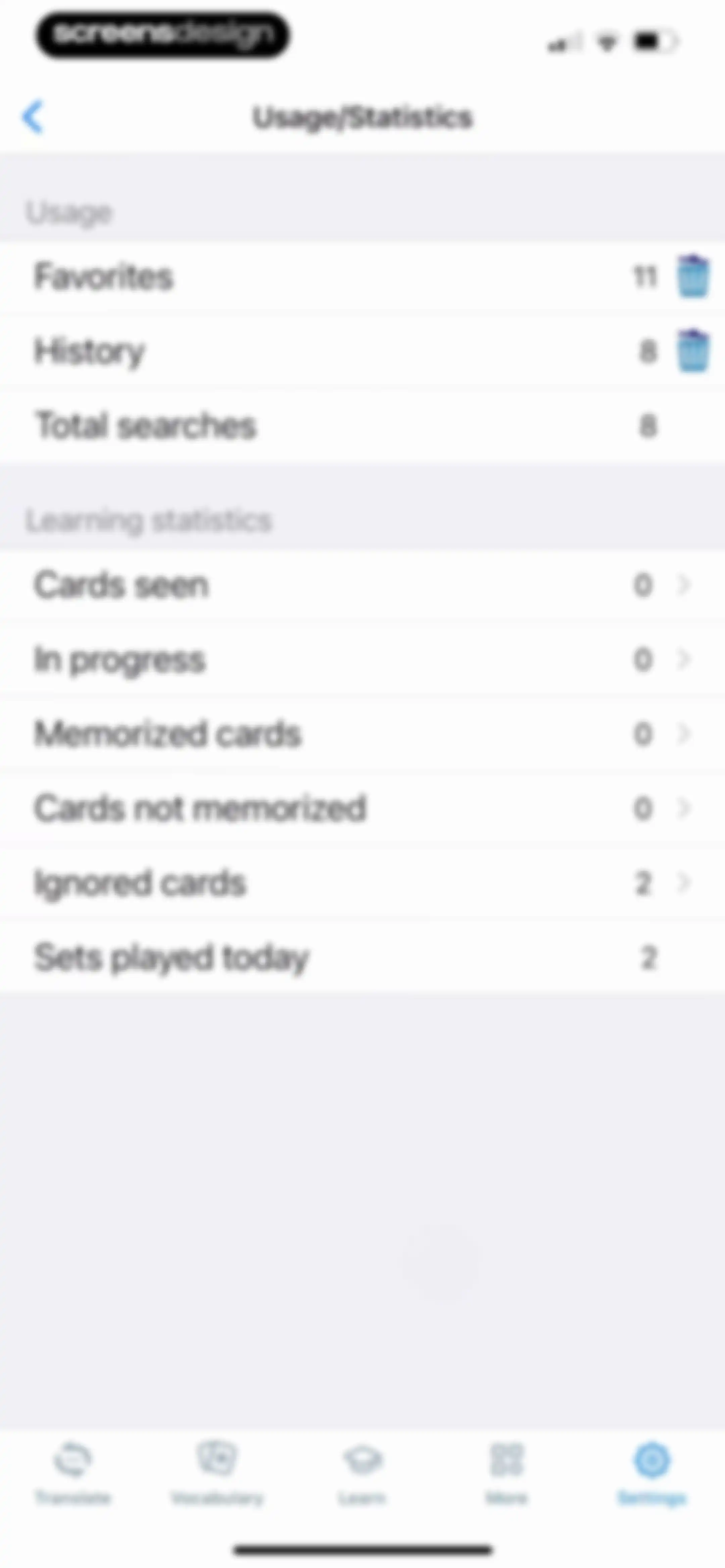 Reverso translate and learn screen 149