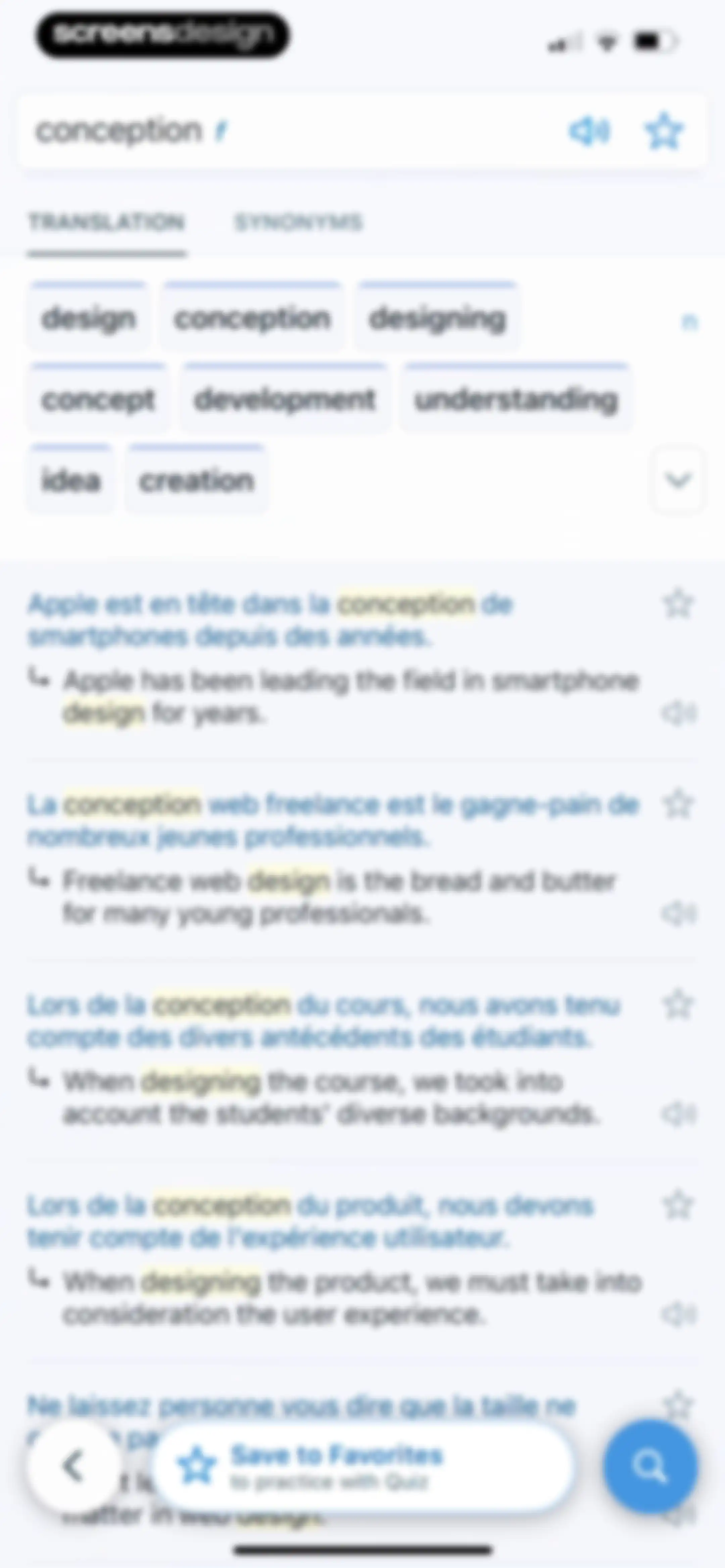 Reverso translate and learn screen 27